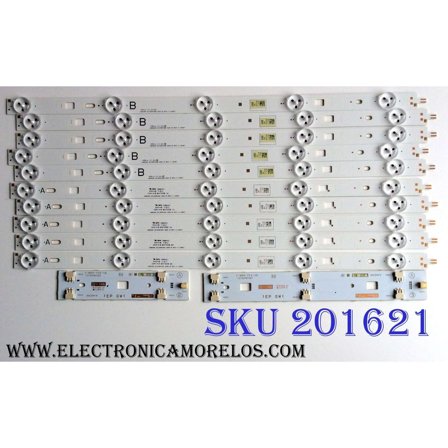 KIT DE LED'S PARA TV (10 PIEZAS) / SONY 2013SONY40A / SAMSUNG 2013SONY40A 3228 05 REV1.0 130927 / SAMSUNG 2013SONY40B 3228 05 REV1.0 130927 / 1-889-701-12 / 1-889-702-12 / 173476712  / E88441 / 047S5B 09 / PANEL NS4F400DND01 / MODELO KDL-40R470B