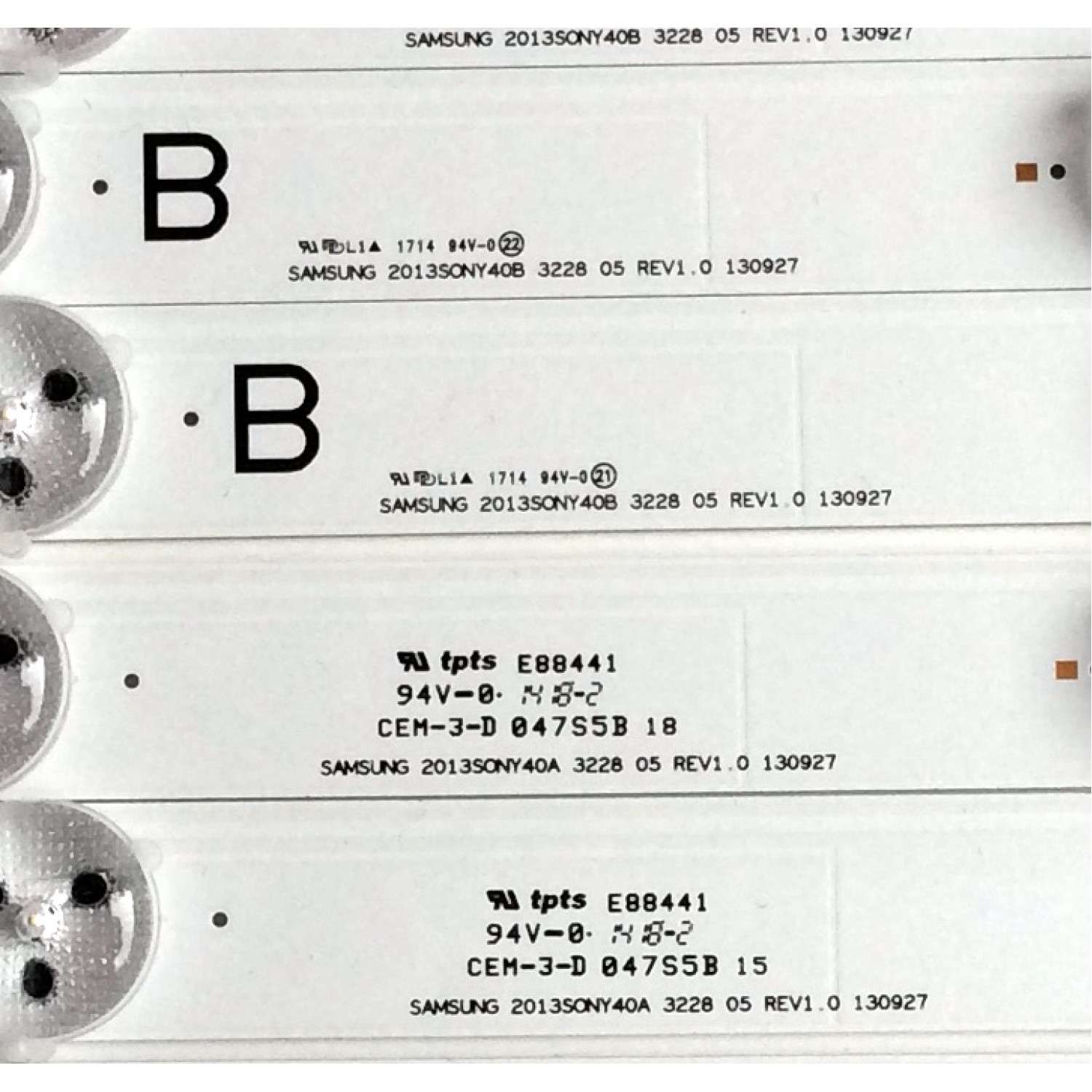 KIT DE LED'S PARA TV (10 PIEZAS) / SONY 2013SONY40A / SAMSUNG 2013SONY40A 3228 05 REV1.0 130927 / SAMSUNG 2013SONY40B 3228 05 REV1.0 130927 / 1-889-701-12 / 1-889-702-12 / 173476712  / E88441 / 047S5B 09 / PANEL NS4F400DND01 / MODELO KDL-40R470B - Imagen 5