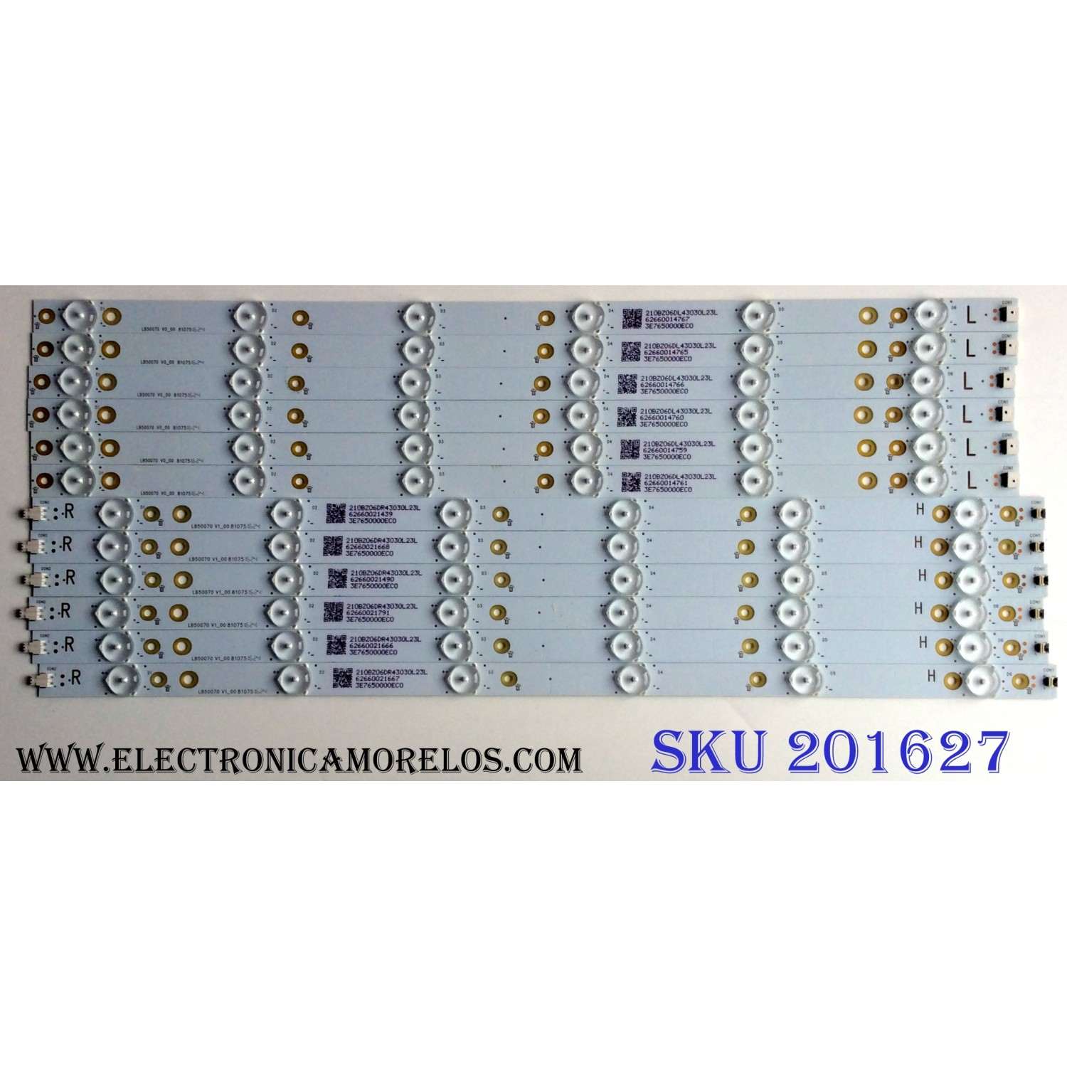 KIT DE LED'S PARA TV (12 PIEZAS) / VIZIO LB50070 / LB50070 V1_00 81075 / 210BZ06DR43030L23L / 3E7650000EC0 / PANEL TPT500J1-HVN07.U / MODELO D50N-E1 / D50N-E1 LTMWVTCT