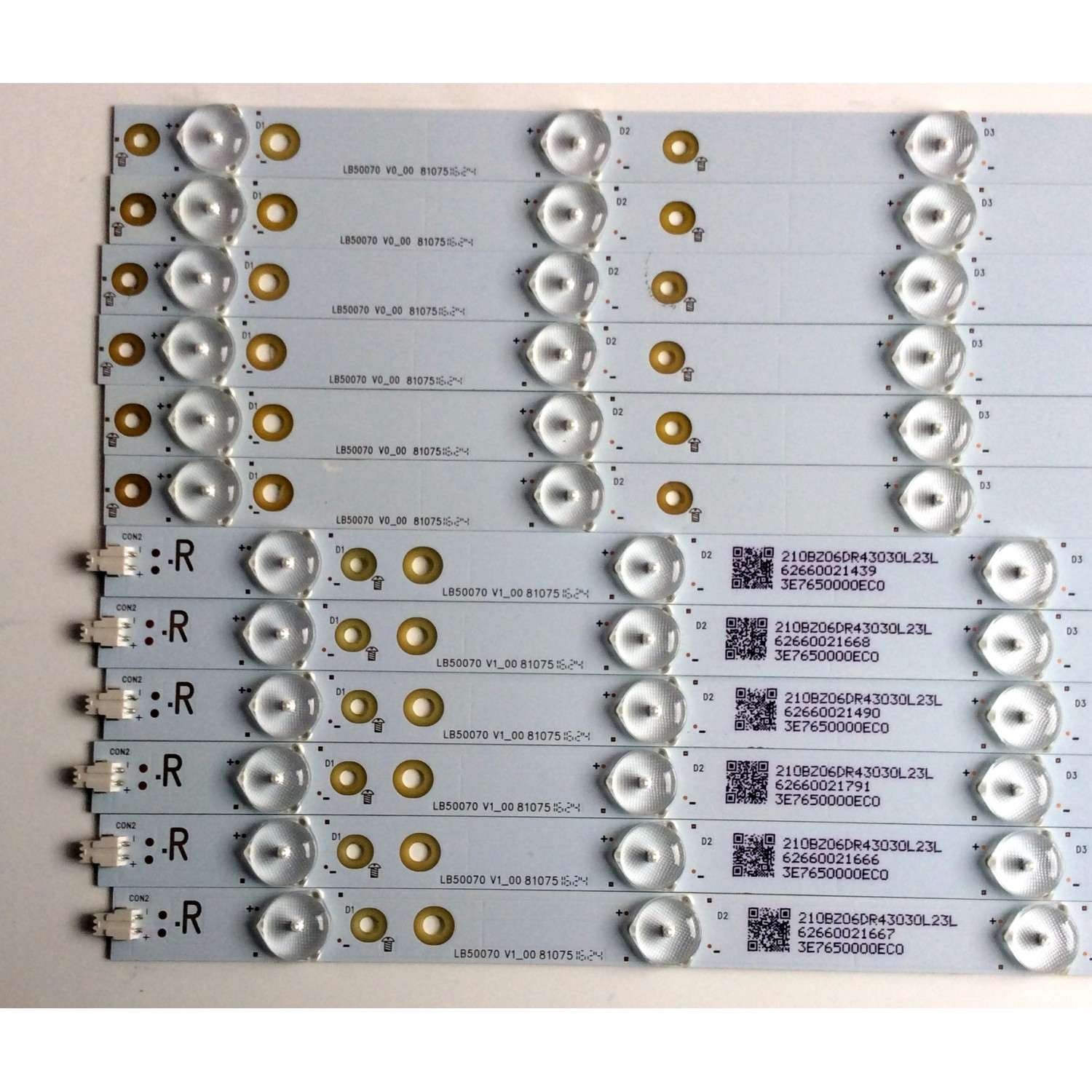 KIT DE LED'S PARA TV (12 PIEZAS) / VIZIO LB50070 / LB50070 V1_00 81075 / 210BZ06DR43030L23L / 3E7650000EC0 / PANEL TPT500J1-HVN07.U / MODELO D50N-E1 / D50N-E1 LTMWVTCT - Imagen 3