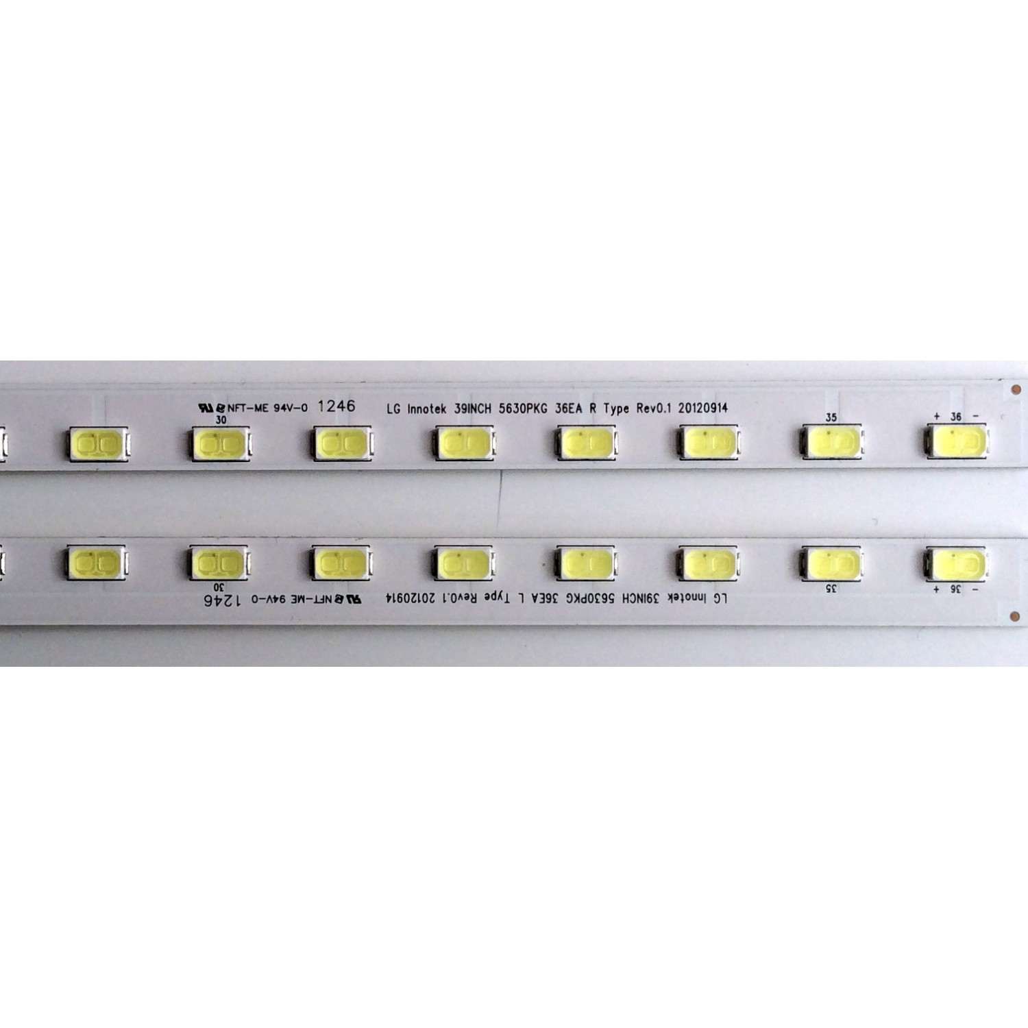 KIT DE LED'S PARA TV (2 PIEZAS) / LG INNOTEK 39INCH 5630PKG 36EA R TYPE RE0.1 20120914 / LG INNOTEK 39INCH 5630PKG 36EA L TYPE RE0.1 20120914 / 1246 / PANEL T390HVN01.V0 - Imagen 3