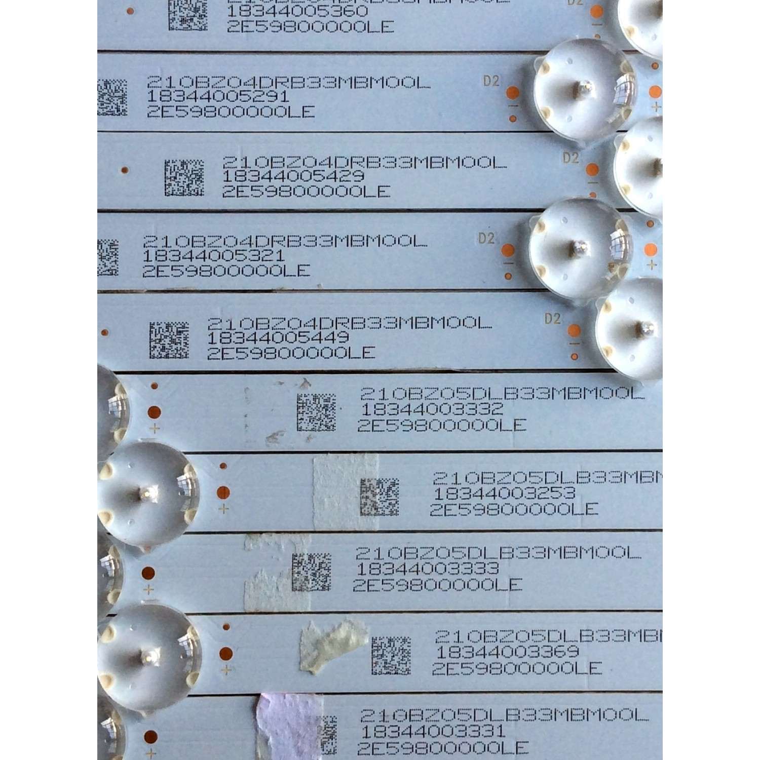 KIT DE LED'S PARA TV (10 PIEZAS) / INSIGNIA LB55135 V1_01 / E349386 / LB55135 V0_01 / 81075 / 2E59800000LE / 210BZ05DLB33MBM00L / 210BZ04DRB33MBM00L / PANEL TPT550U2-D072.L REV:S02B / MODELO NS-55DF710NA19 - Imagen 5