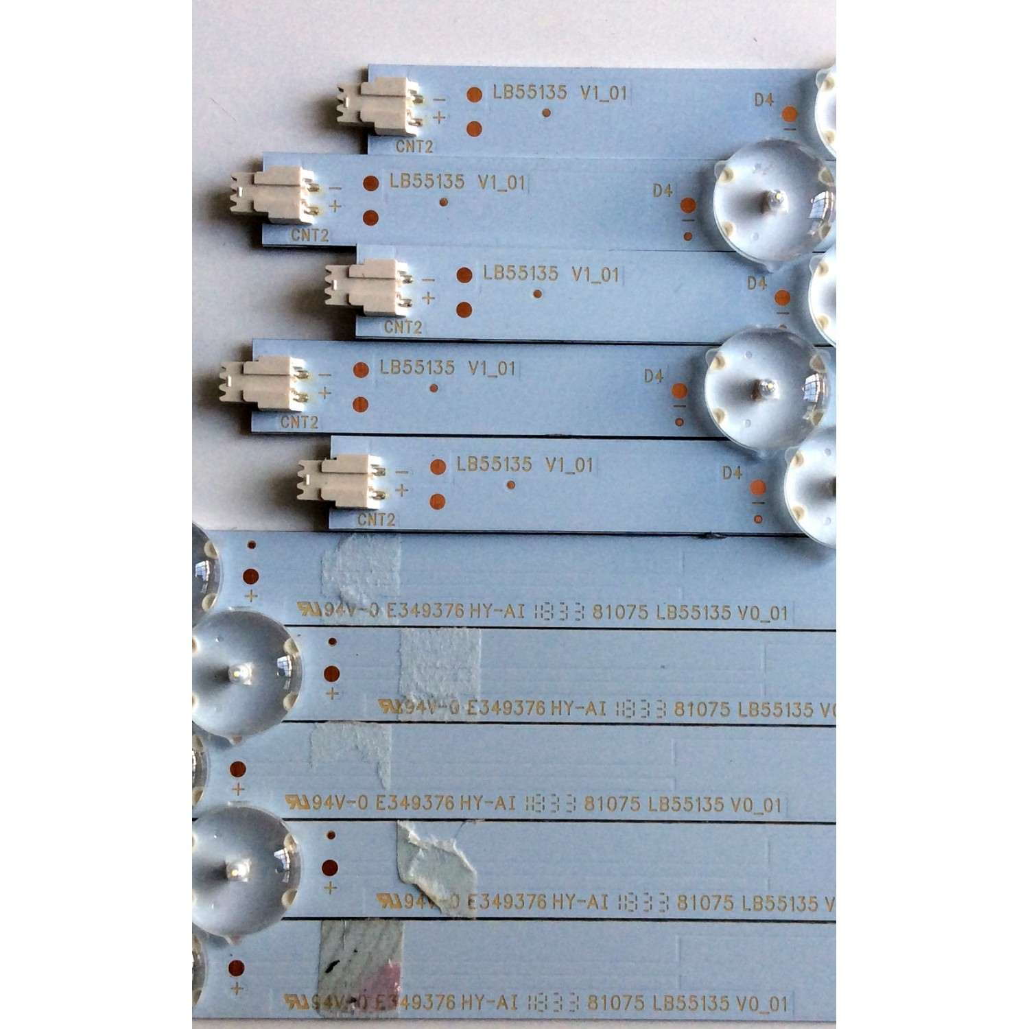 KIT DE LED'S PARA TV (10 PIEZAS) / INSIGNIA LB55135 V1_01 / E349386 / LB55135 V0_01 / 81075 / 2E59800000LE / 210BZ05DLB33MBM00L / 210BZ04DRB33MBM00L / PANEL TPT550U2-D072.L REV:S02B / MODELO NS-55DF710NA19 - Imagen 3