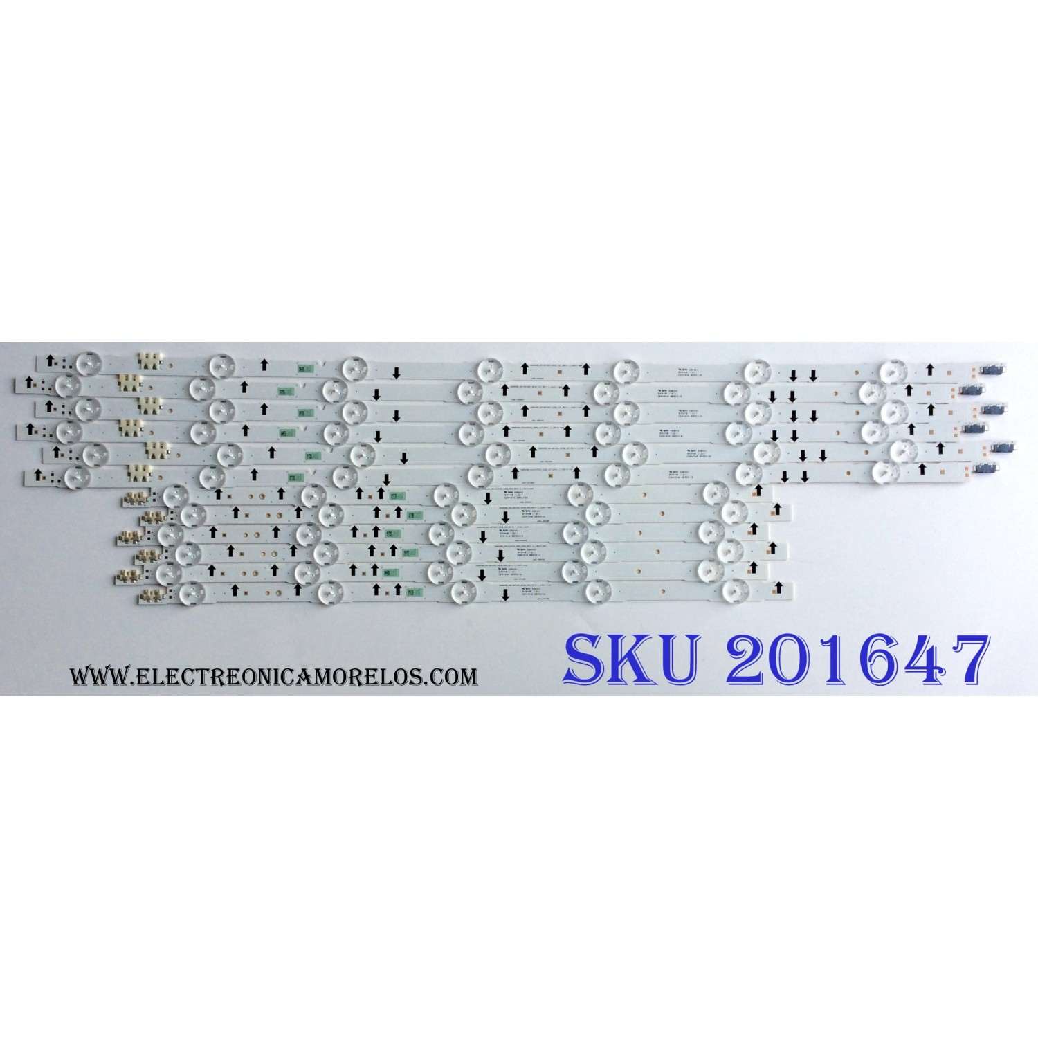 KIT DE LED'S PARA TV SAMSUNG (12 PIEZAS) / NUMERO DE PARTE D4GE-550DCA3-R3 / D4GE-550DCB-R3 / LM41-00099A / LM41-00099G / E88441 / 2014SVS55 / 140111 / BN96-30431A / BN96-30432A / PANEL'S CY-GJ055BGAVYH / GJ055BGA-B1 / MODELOS HG55NE477 / LH55DMEPLGA/GO
