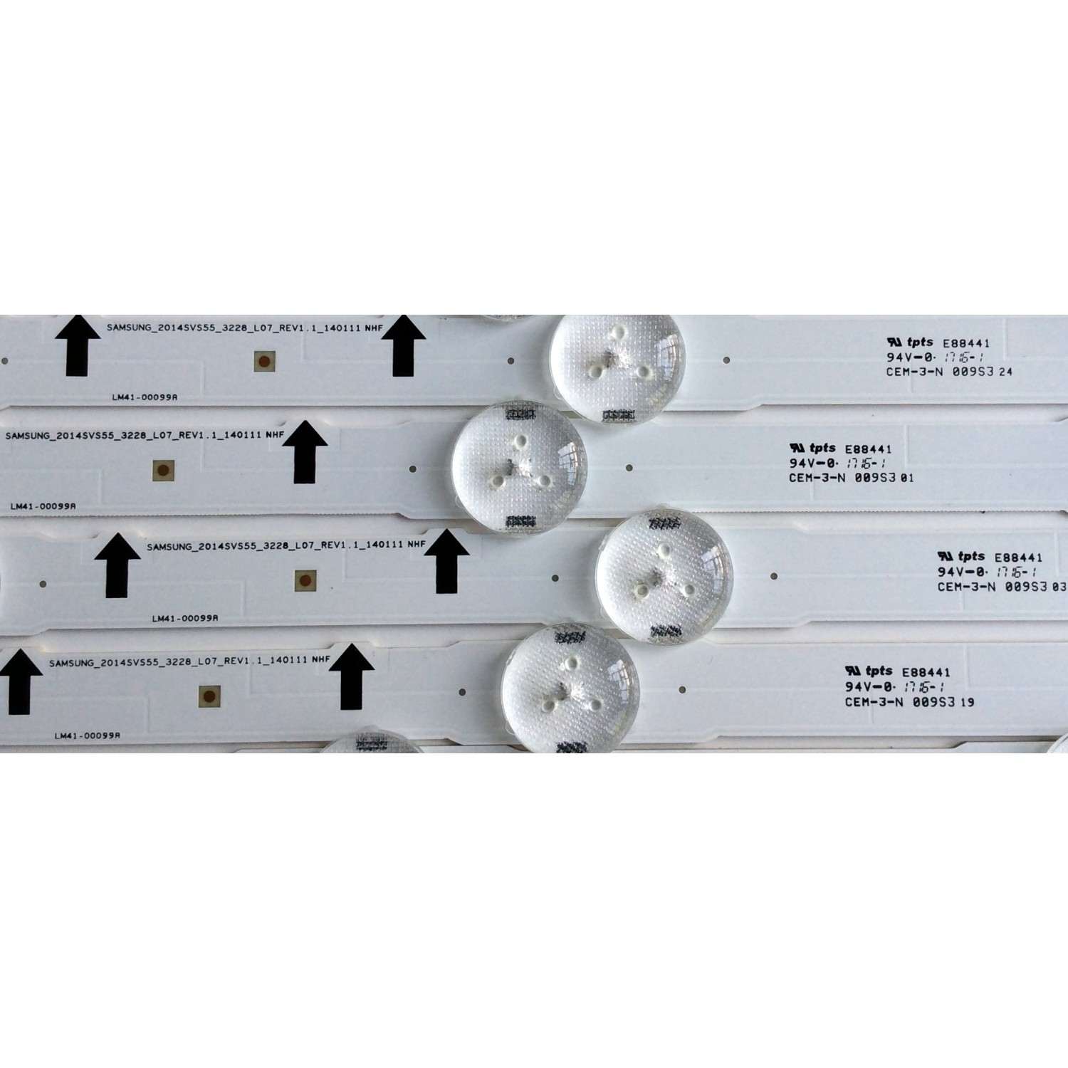 KIT DE LED'S PARA TV SAMSUNG (12 PIEZAS) / NUMERO DE PARTE D4GE-550DCA3-R3 / D4GE-550DCB-R3 / LM41-00099A / LM41-00099G / E88441 / 2014SVS55 / 140111 / BN96-30431A / BN96-30432A / PANEL'S CY-GJ055BGAVYH / GJ055BGA-B1 / MODELOS HG55NE477 / LH55DMEPLGA/GO - Imagen 7