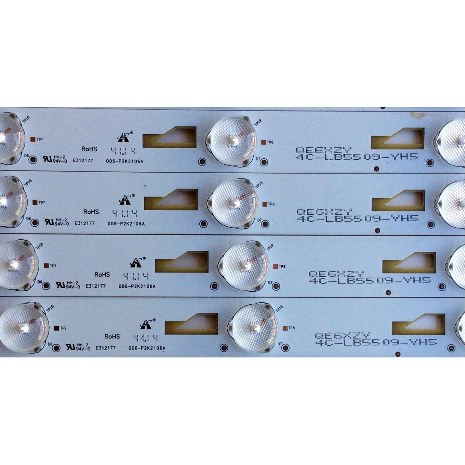 KIT DE LED'S PARA TV (11 PIEZAS) / TCL TMT_55S4600 / TMT_55S4600_3030C_9S1P REV.V4 / E312177 / 006-P2K2106A / 4C-LB5509-YH5 / QE6XZY / PANEL LVF550SD2L / MODELOS 55FS4610R / 55FS4610RTEAA / 55FS4610RTBAA - Imagen 5