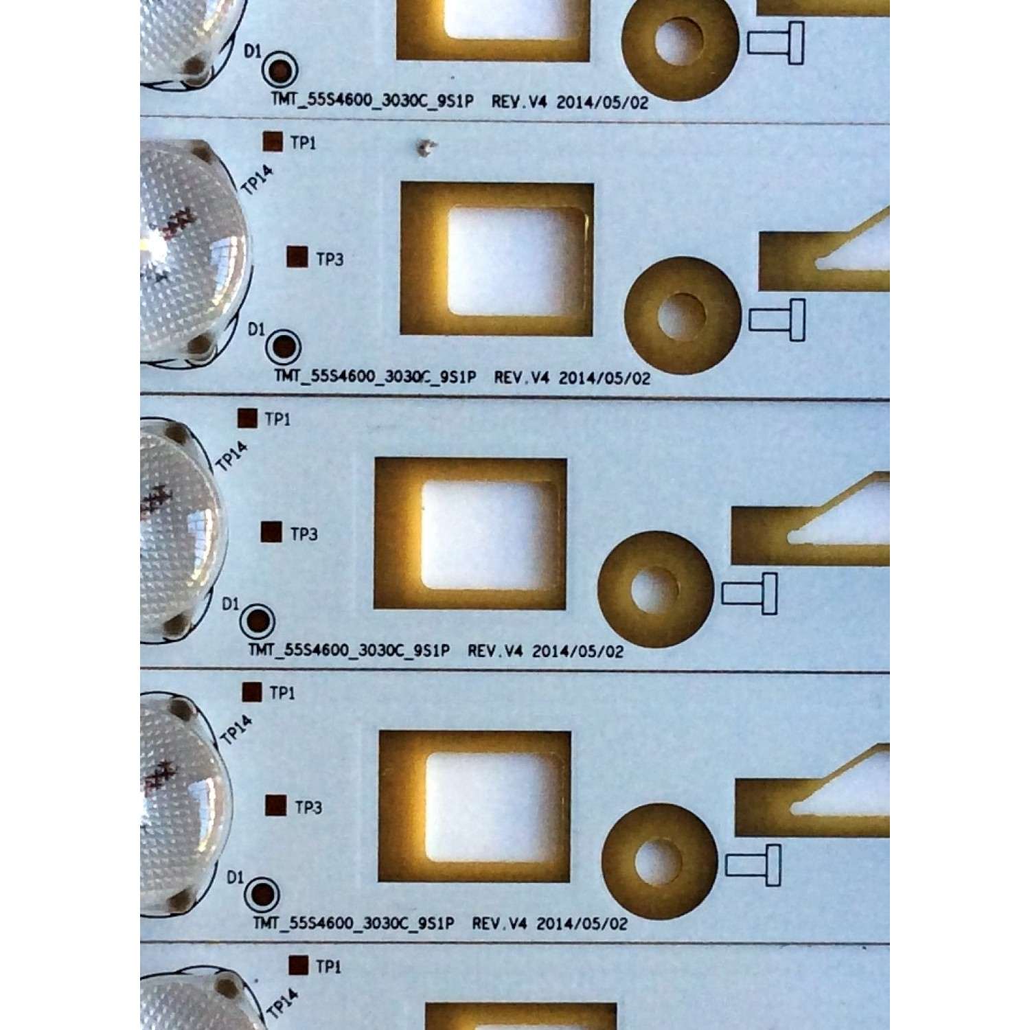 KIT DE LED'S PARA TV (11 PIEZAS) / TCL TMT_55S4600 / TMT_55S4600_3030C_9S1P REV.V4 / E312177 / 006-P2K2106A / 4C-LB5509-YH5 / QE6XZY / PANEL LVF550SD2L / MODELOS 55FS4610R / 55FS4610RTEAA / 55FS4610RTBAA - Imagen 4