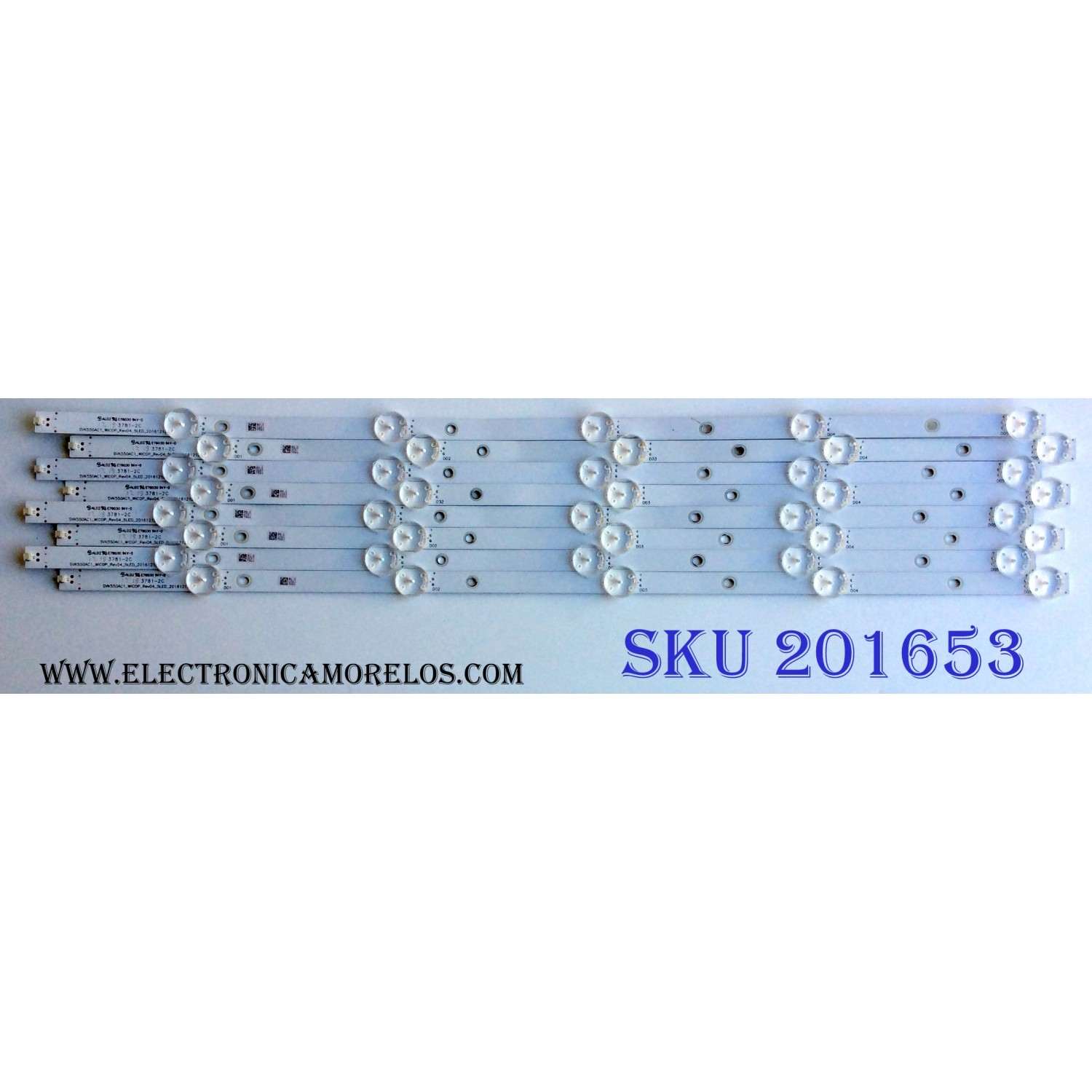 KIT DE LED'S PARA TV (8 PIEZAS) / TOSHIBA SVK550AC1 / SVK550AC1_WICOP_Rev04_5LED_20161212 / E78030 / I0524H / M1DY1 / A111F3 / PANEL K550WDRA / K550WDRAHL350A700 / MODELO 55L711U18 / 55L711U18 / 55LF711U20