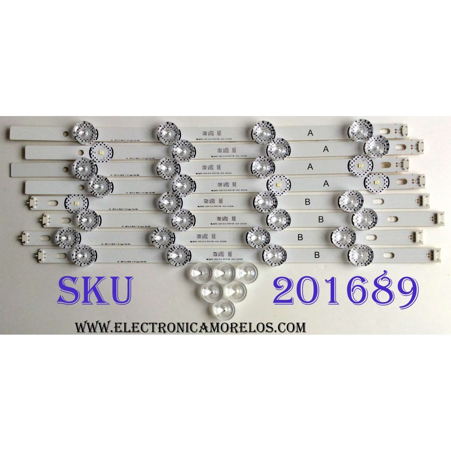 KIT DE LED'S PARA TV (8 PIEZAS) / LG 40DRT4.0 REV0 7 B-TYPE SUL 400 / CEM-3-N 94V-0. 1645 003S5B / 0884A / PANEL'S HC400DUN-VCKN9-214X / MODELO 40LX560H-UF