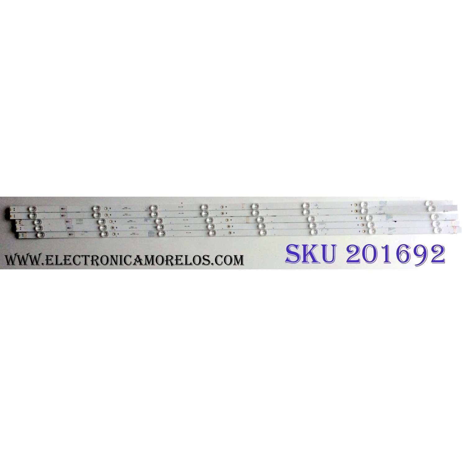 KIT DE LEDS PARA TV HISENSE ORIGINAL 5 PIEZAS / NUMERO DE PARTE LB55143 / 1196105 / E469119 / PANEL HD550S1U81-L1 / MODELO 55R6000E