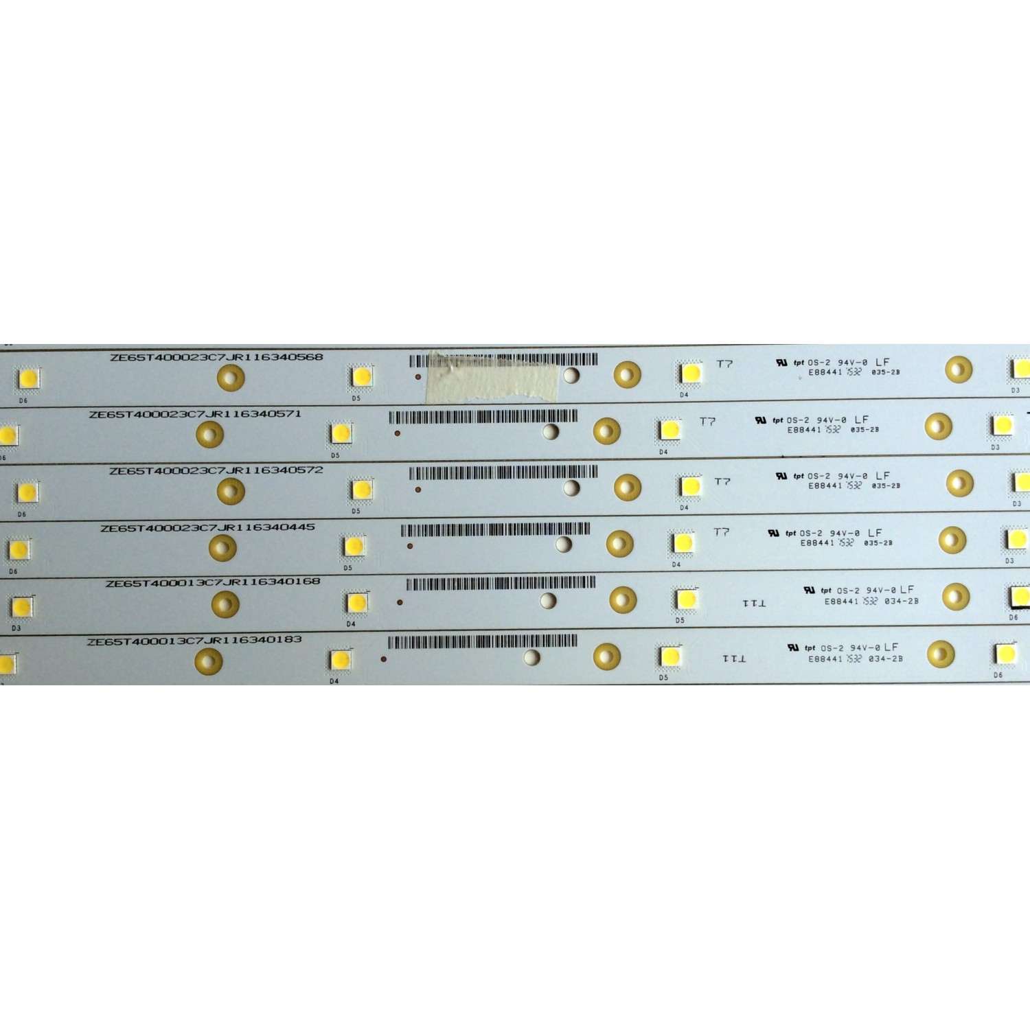 KIT DE LED'S PARA TV VIZIO / NOTA IMPORTANTE: KIT ORIGINALMENTE 16 PIEZAS ((INCOMPLETO SOLO 15 PIEZAS)) / VIZIO T650QVF06.1 V1 / E88441 / ZE65T400023C7 PANEL T650QVF06 / MODELO P65-C1 - Imagen 4