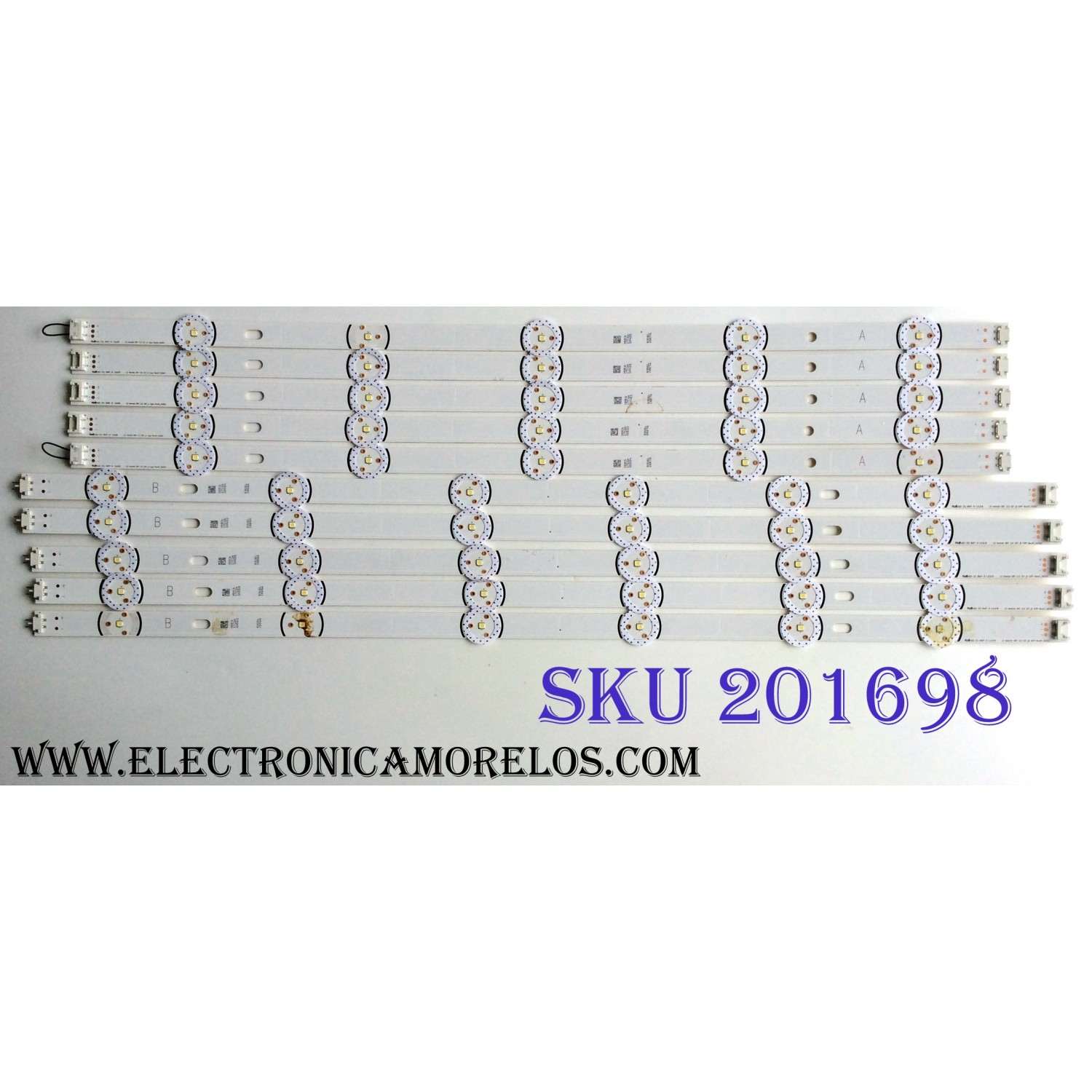 KIT DE LED'S PARA TV (10 PIEZAS) / LG 6916L-1987A / LG 6916L-1988A  140107 / LC550DUE (FG)(A4) / LC550DUE (FG)(A6) / MODELOS 55LB5550-UY / 55LB5900-UV / 55LB5900-UV.BUSWLJR / SUSTITUTAS 6916L-1991A / 6916L-1992A / 2232A / 2233A / T550HVF04.2