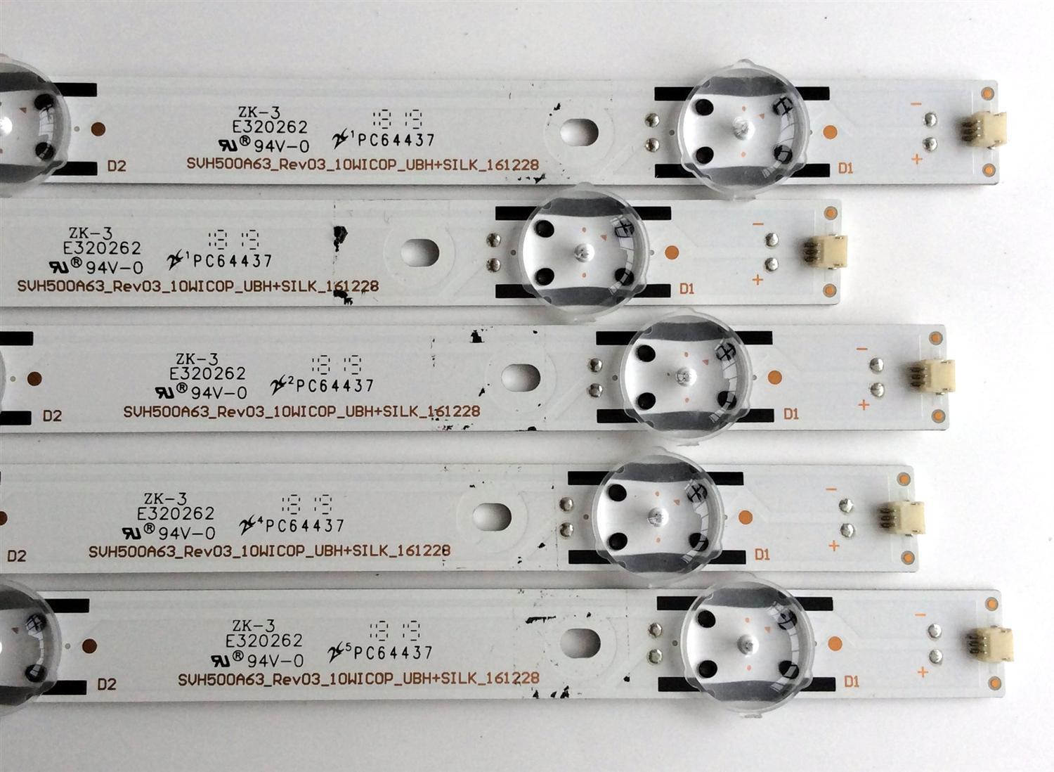 KIT DE LED'S PARA TV (5 PIEZAS) / SHARP 1177748 / SVH500A63_REV03_10WIC0P_UBH+SILK_161228 / PANEL HD500K3U53\S1\XP\BBY\GM\ROH / MODELO LC-50LBU591U / LC-50LBU591U REV.C - Imagen 2