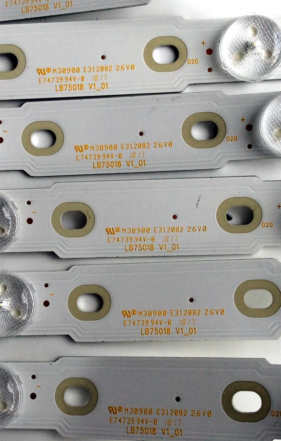 KIT DE LED'S PARA TV ((INCOMPLETO SOLO 20 PIEZAS)) / LB75018 / LB75018 V0_01 / JX75T09006 / 3HDV2HDV2 / PANEL´S T750QVF05.2 / YD8F007DND01B / MODELO XBR-75X900F - Imagen 6