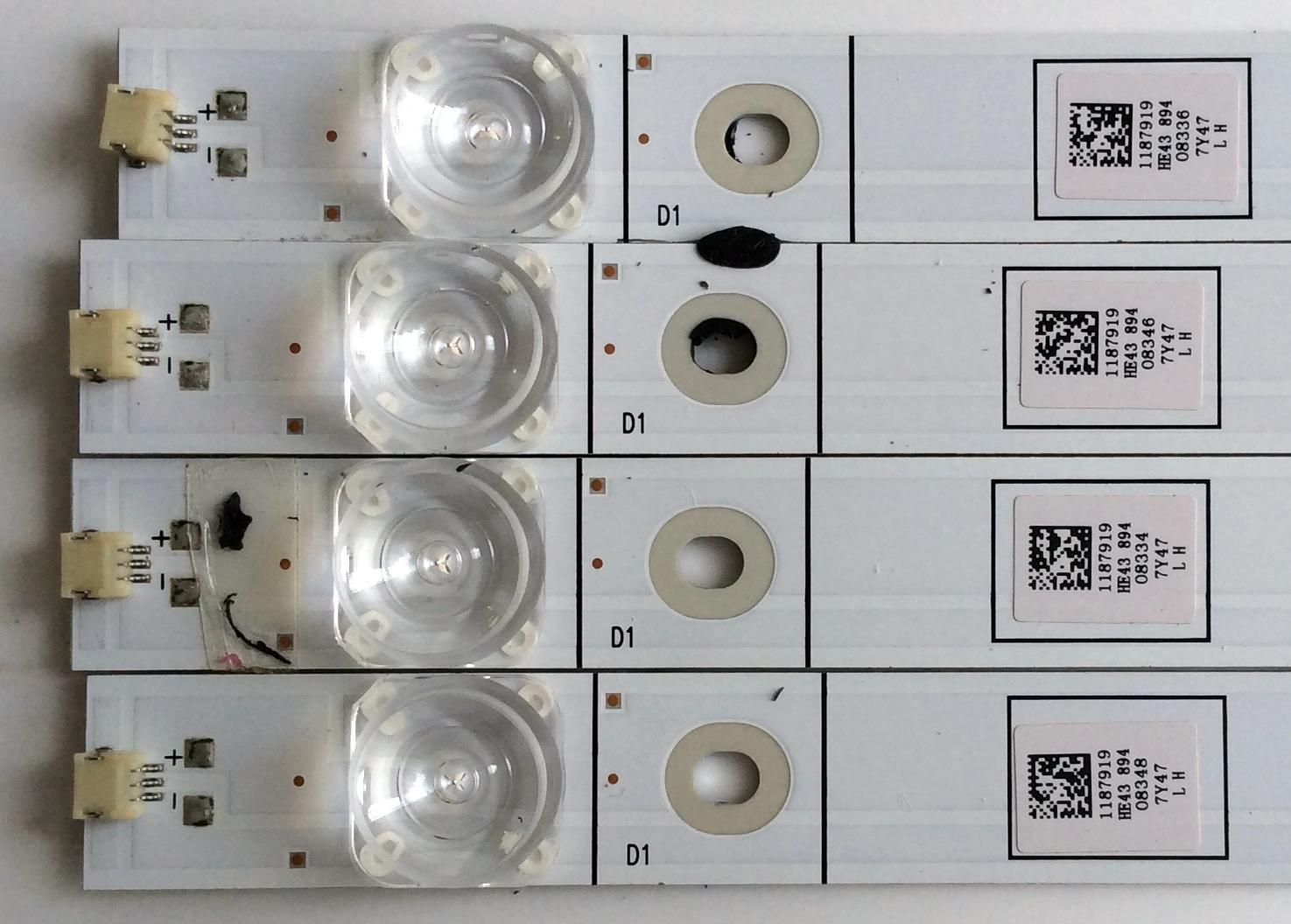 KIT DE LED'S PARA TV (4 PIEZAS) / HISENSE HISENSE43 1187919 / 08348 / E334789 SS-L / 4X8-20171011 / PANEL JHD425S1U51-L2\S0\GM\ROH / MODELO 43RGE - Imagen 3