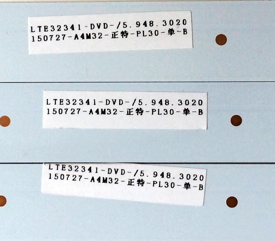 KIT DE LED'S PARA TV (3 PIEZAS) / WESTINGHOUSE GKB7.820.3818 / GKB5.9483020 / LTE32341-DVD-/5.948.3020 / PANEL LS320PUWTH / MODELO DWM32H1G1 - Imagen 2