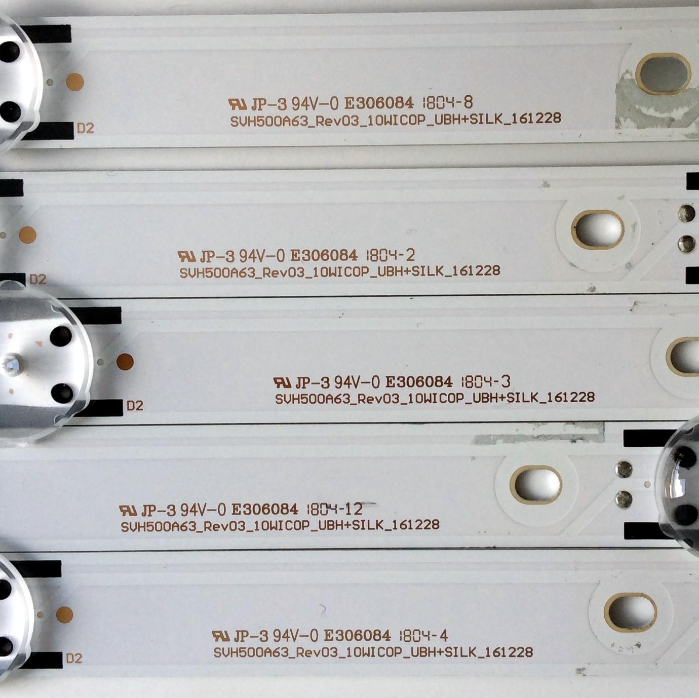 KIT DE LED'S PARA TV (5 PIEZAS) / HISENSE SVH500A63_REV03_10WIC0P_UBH+SILK_161228 / 1177748 / E306084 / PANEL HD500K3U53\S1\BBY\GM\ROHS / MODELO 50R7050E - Imagen 3