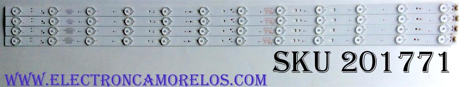 KIT DE LED'S PARA TV (4 PIEZAS) / ELEMENT 30340012207 / LED40D12-03-(B) / 48400001560010-2 / 30340012207  D5 / PANEL'S LSC400HN02 / LSC400HM10 / MODELO ELEFW408