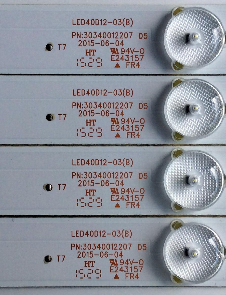 KIT DE LED'S PARA TV (4 PIEZAS) / ELEMENT 30340012207 / LED40D12-03-(B) / 48400001560010-2 / 30340012207  D5 / PANEL'S LSC400HN02 / LSC400HM10 / MODELO ELEFW408 - Imagen 3