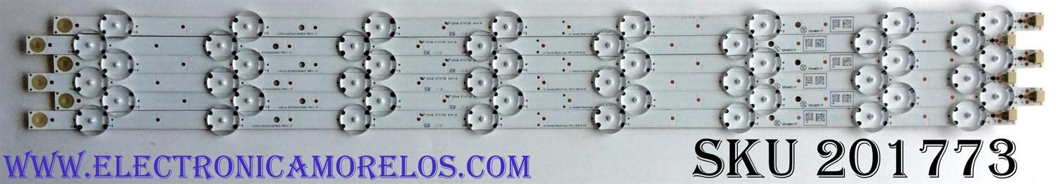KIT DE LED'S PARA TV (6 PIEZAS) / PHILIPS UDULED0GS065 REV.C / LG INNOTEK 55INCH FUNAI_REV.C / 55W8S1P / G065 / PANEL UADR2XH / UBDR1XH / MODELOS 55PFL5922/F8 / 55PFL5703/F7 / 55PFL5602/F7