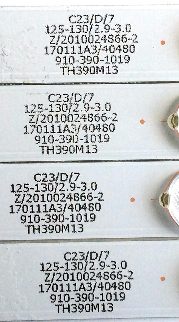 KIT DE LED'S PARA TV (4 PIEZAS) / ELEMENT 303TH390044 / 303TH390042 / PY64034 / E320262 / TFGJ39D08-ZC21FG-03 / 910-390-1019 / 910-390-1017 / TH390M13 / TH390M11 / PANEL'S T390-DXB-DLED / LC390TA2A MODELO ELEFW3916 - Imagen 2
