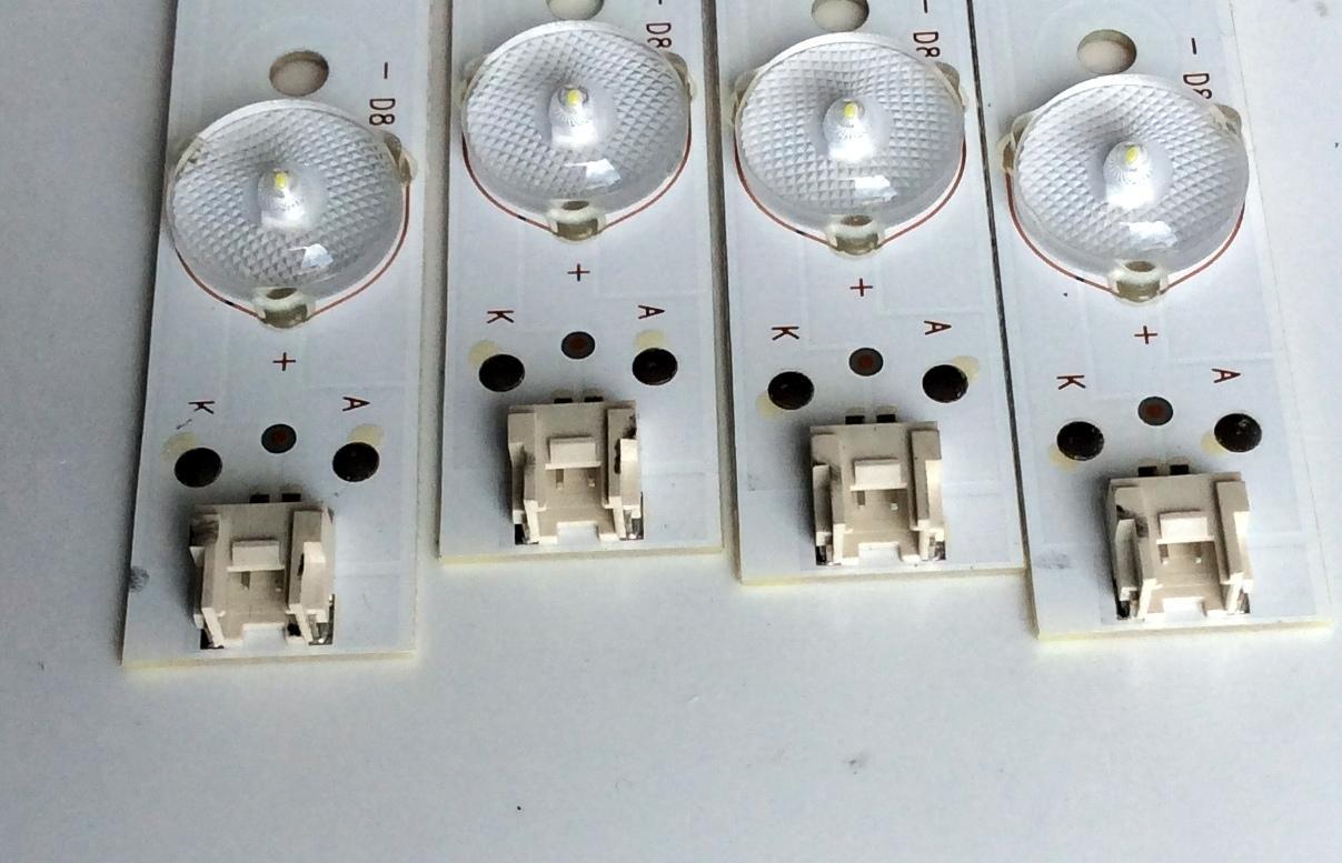 KIT DE LED'S PARA TV (4 PIEZAS) / ELEMENT 303TH390044 / 303TH390042 / PY64034 / E320262 / TFGJ39D08-ZC21FG-03 / 910-390-1019 / 910-390-1017 / TH390M13 / TH390M11 / PANEL'S T390-DXB-DLED / LC390TA2A MODELO ELEFW3916 - Imagen 4