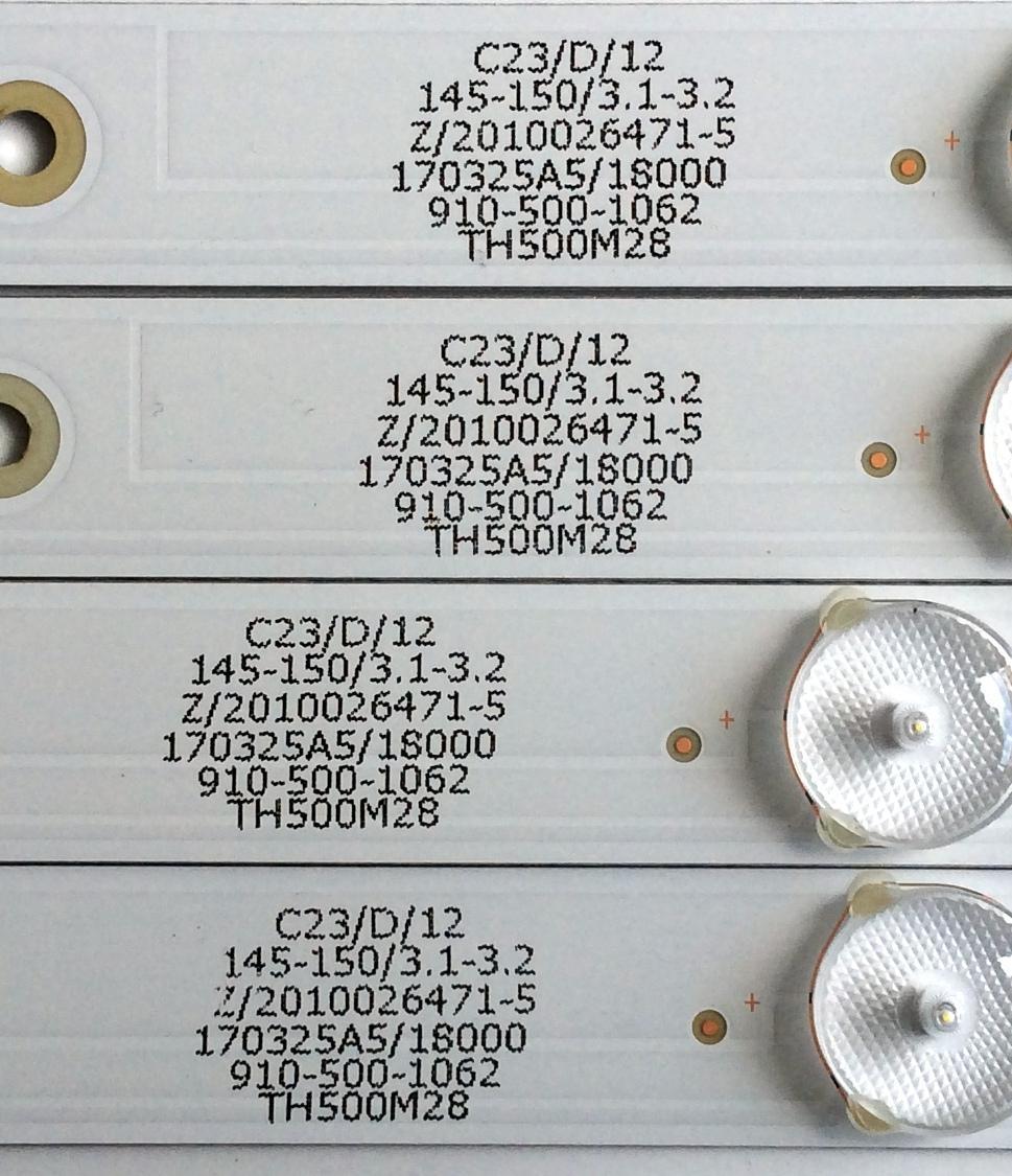 KIT DE LED'S PARA TV (4 PIEZAS) / ELEMENT 303TH500057 / TFMT50D09-ZC22AG-03 / 910-500-1062 / TH500M28 / PANEL V500HJ1-PE8 / MODELO  ELEFW 5017 - Imagen 4