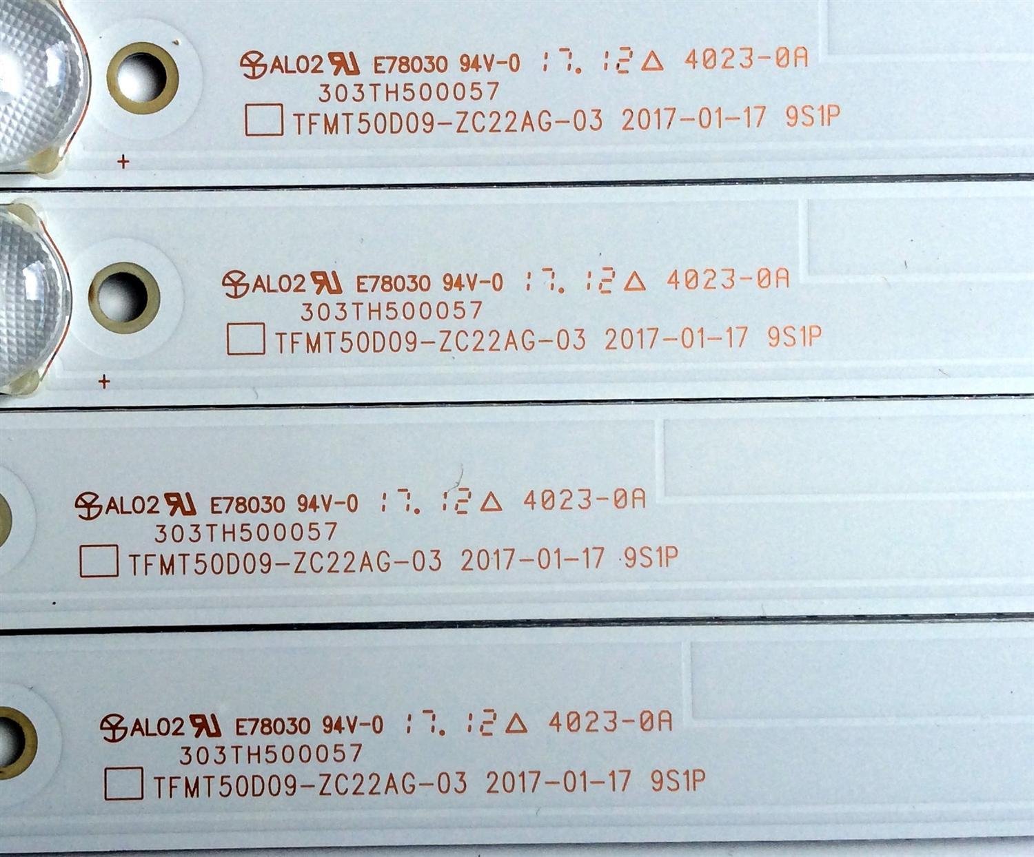 KIT DE LED'S PARA TV (4 PIEZAS) / ELEMENT 303TH500057 / TFMT50D09-ZC22AG-03 / 910-500-1062 / TH500M28 / PANEL V500HJ1-PE8 / MODELO  ELEFW 5017 - Imagen 3
