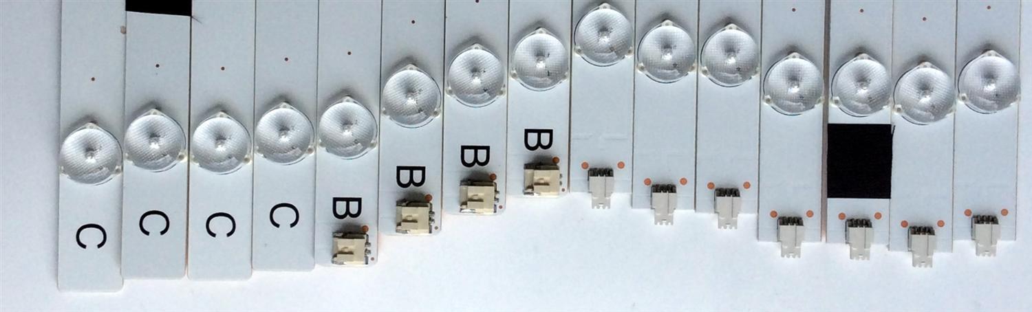 KIT DE LED'S PARA TV ((INCOMPLETO SOLO 15 PIEZAS)) / SHARP IC-C-VZAA65D390A / IC-D-VZAA65D390B / IC-D-VZAA65D390C / 098101022173 / 098101022174 / 098101022175 / F110M9LP45D / MODELO LC-65LE643U - Imagen 6