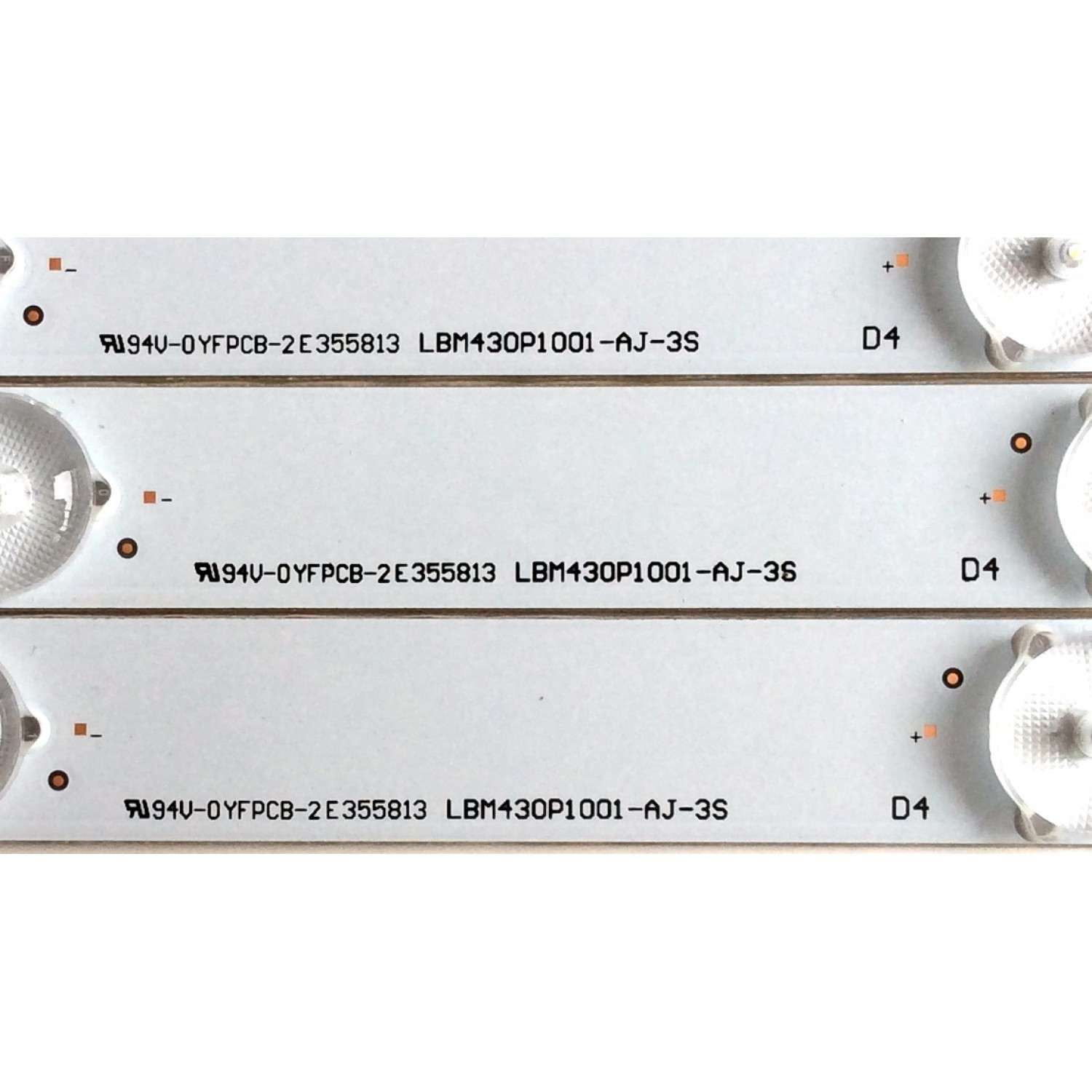 KIT DE LED'S PARA TV (3 PIEZAS) / SHARP LBM430P1001-AJ-3S / 210BZ10D043030H02E / F130 N8  H S ZC45 / E355813 - Imagen 2