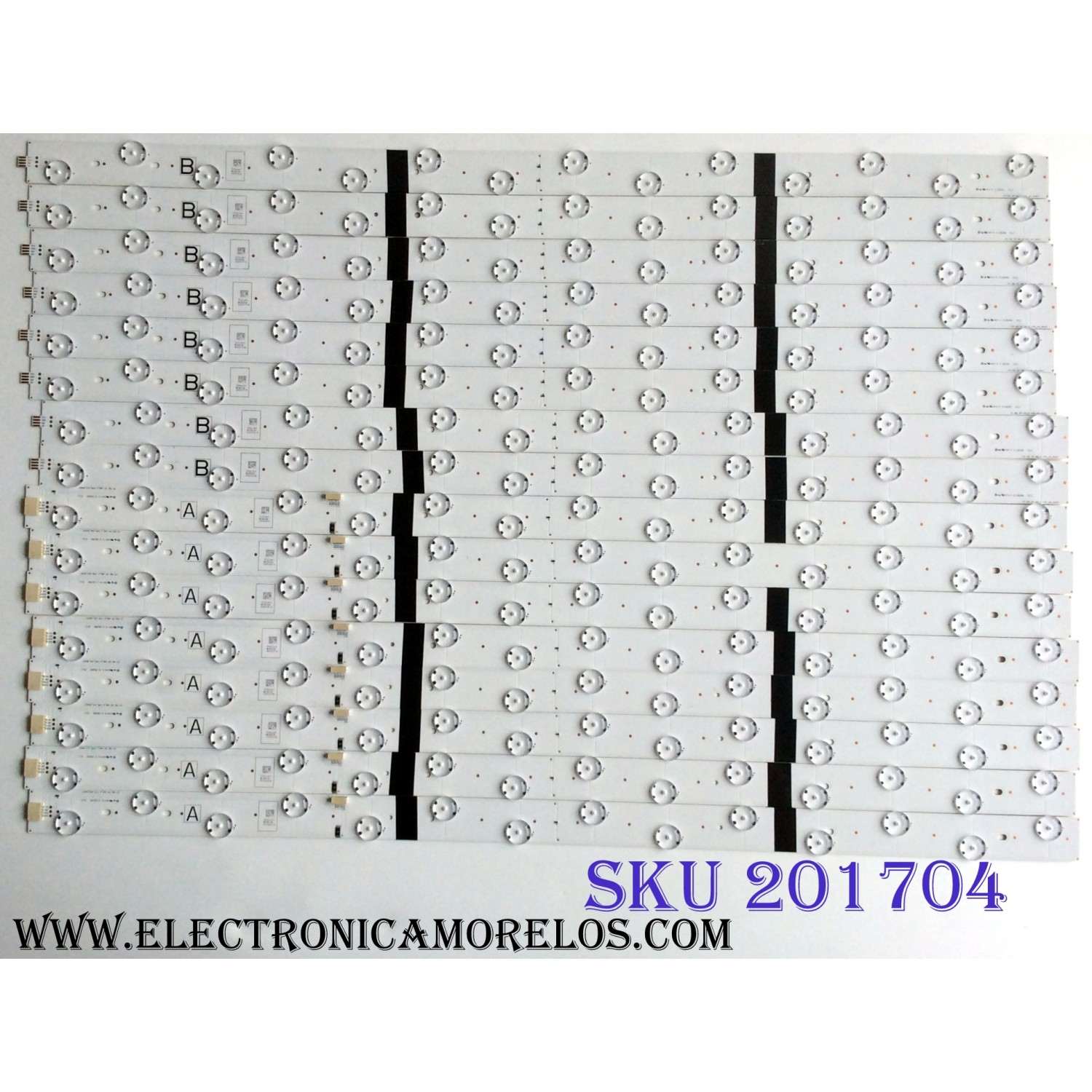 KIT DE LED'S PARA TV VIZIO (16 PIEZAS) / NUMERO DE PARTE Y17 FBC 70" UHD_A TYPE_V03_160927 / Y17 FBC 70" UHD_B TYPE_V01_160927 / 70UH CH19 / E128280 / PANEL S700FUA-4 / MODELO M70-E3