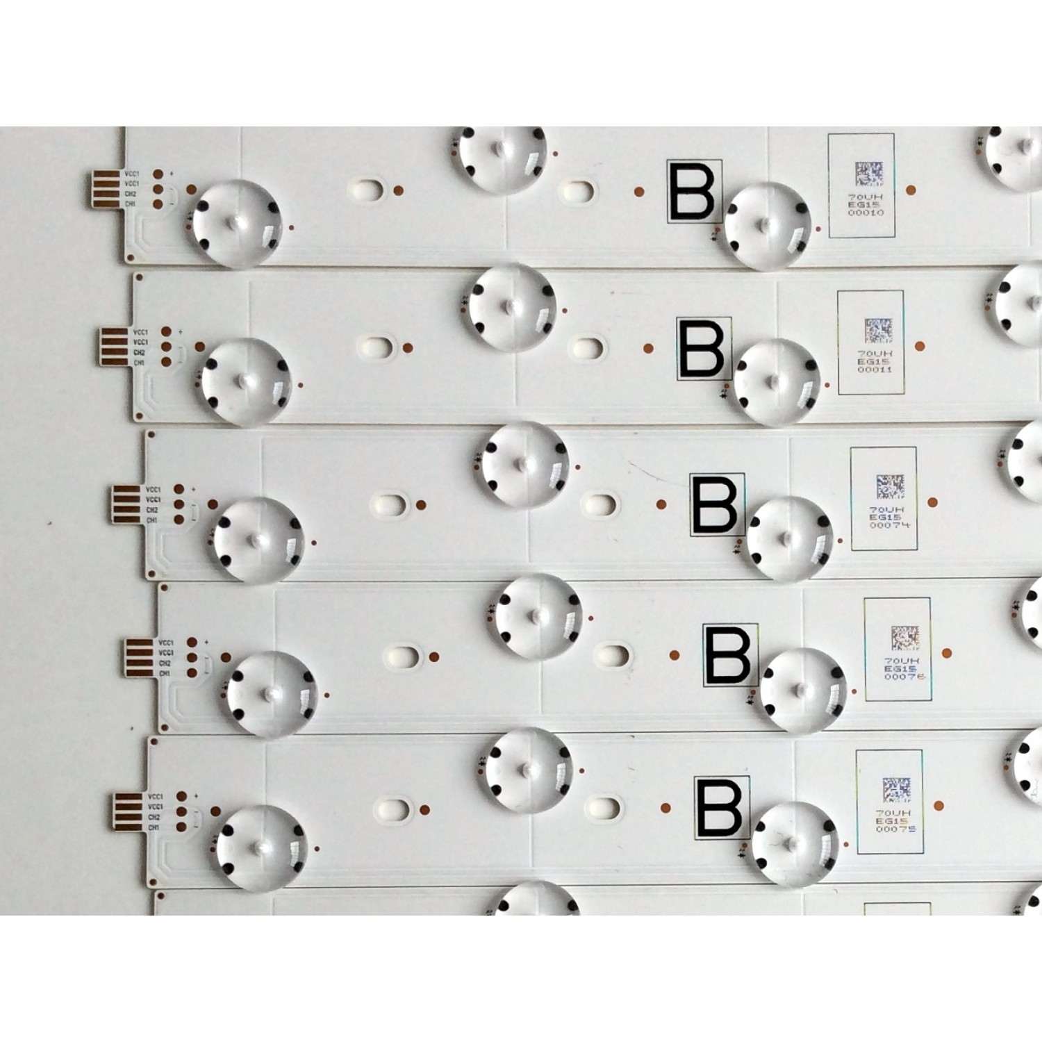 KIT DE LED'S PARA TV VIZIO (16 PIEZAS) / NUMERO DE PARTE Y17 FBC 70" UHD_A TYPE_V03_160927 / Y17 FBC 70" UHD_B TYPE_V01_160927 / 70UH CH19 / E128280 / PANEL S700FUA-4 / MODELO M70-E3 - Imagen 4