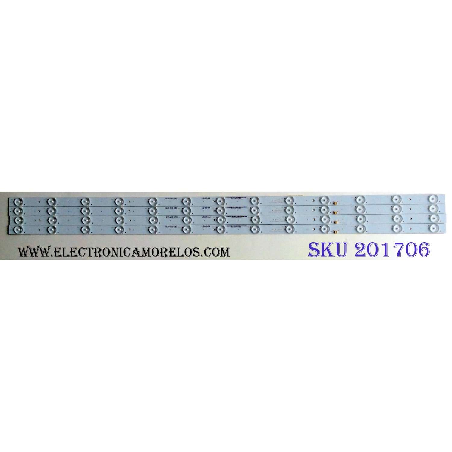 KIT DE LED'S PARA TV (4 PIEZAS) / SEIKI 910-416-1001 / IC-A-CNCF42D541 / LQ-K5-A4 / PANEL / MODELO SE420UM
