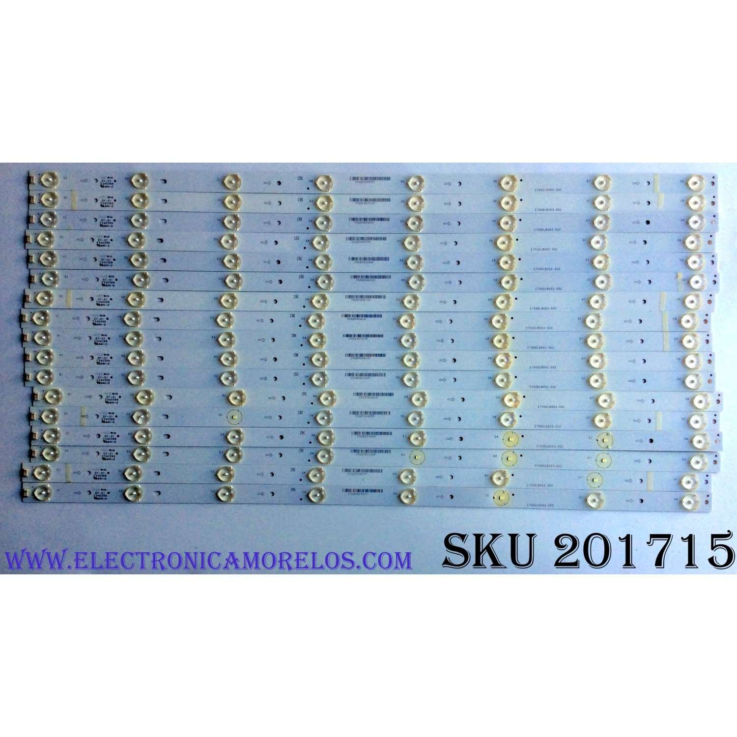 KIT DE LED'S PARA TV ((INCOMPLETO SOLO 17 PIEZAS)) / VIZIO E700DLB003-002 / E700DLBE70E6415K15545 / E340369 / PANEL / MODELOS E700I-B3 / E700I-B3 LFTRRGBQ / E700I-B3 LFTRRGBR