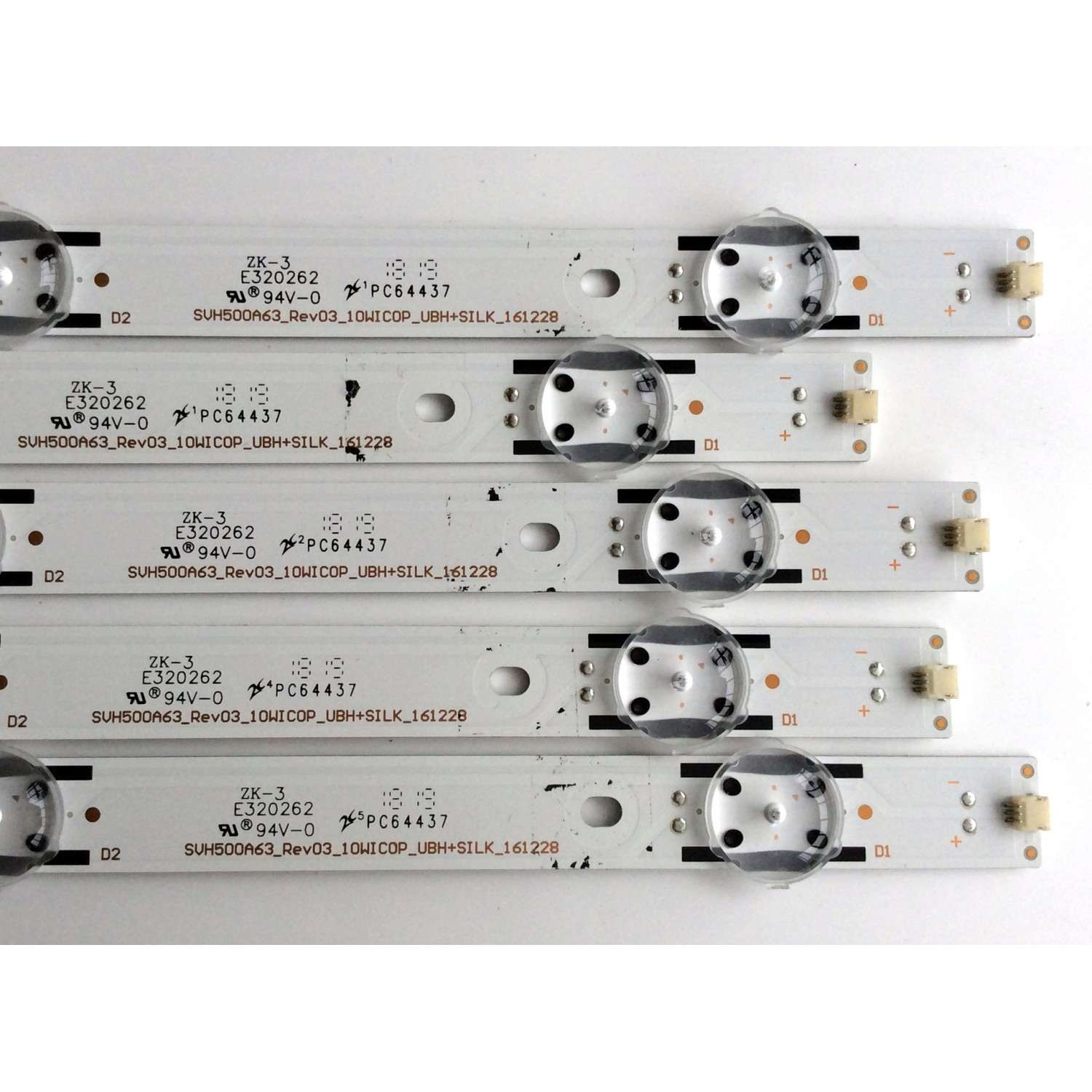KIT DE LED'S PARA TV (5 PIEZAS) / SHARP 1177748 / SVH500A63_REV03_10WIC0P_UBH+SILK_161228 / PANEL HD500K3U53\S1\XP\BBY\GM\ROH / MODELO LC-50LBU591U / LC-50LBU591U REV.C - Imagen 2