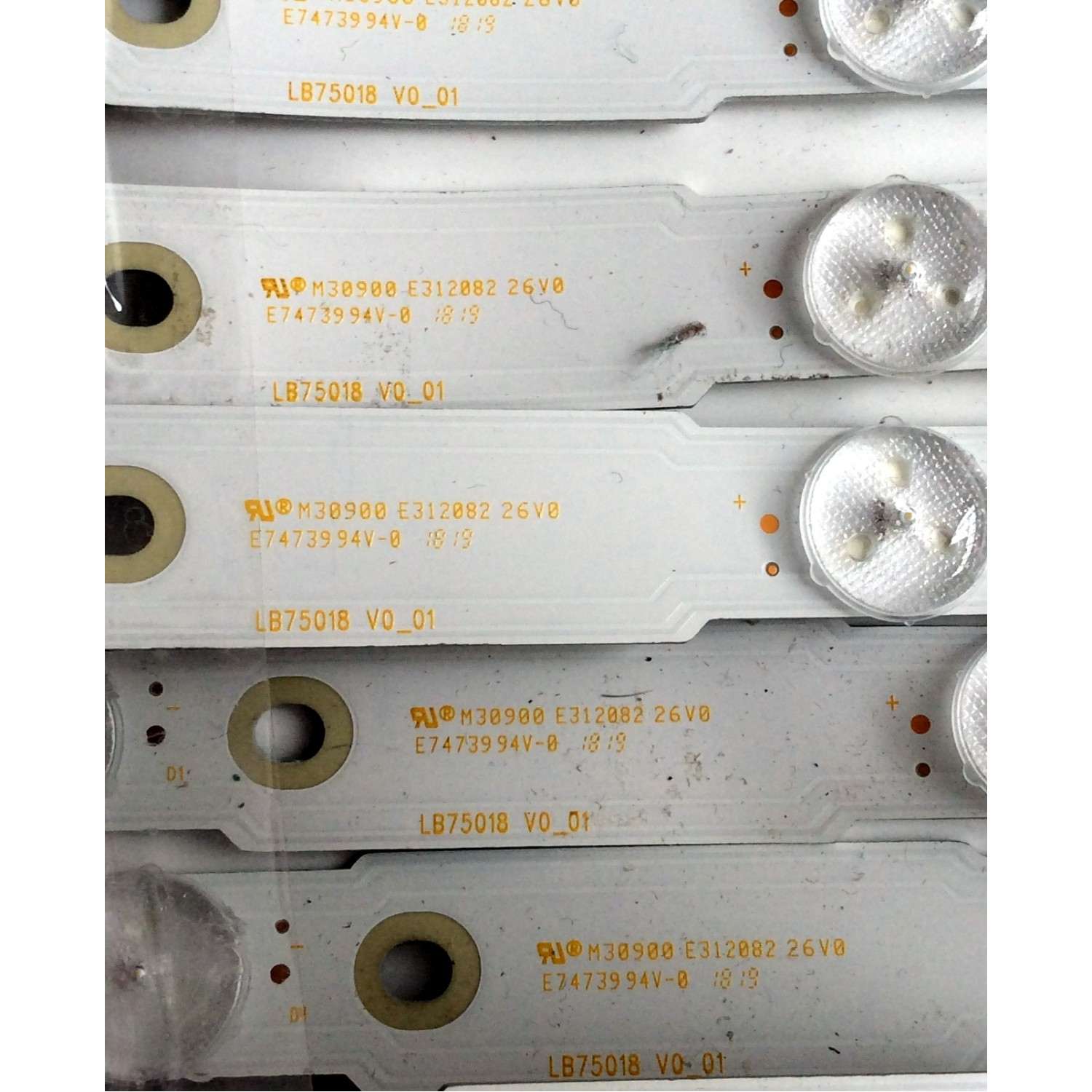 KIT DE LED'S PARA TV ((INCOMPLETO SOLO 20 PIEZAS)) / LB75018 / LB75018 V0_01 / JX75T09006 / 3HDV2HDV2 / PANEL´S T750QVF05.2 / YD8F007DND01B / MODELO XBR-75X900F - Imagen 2