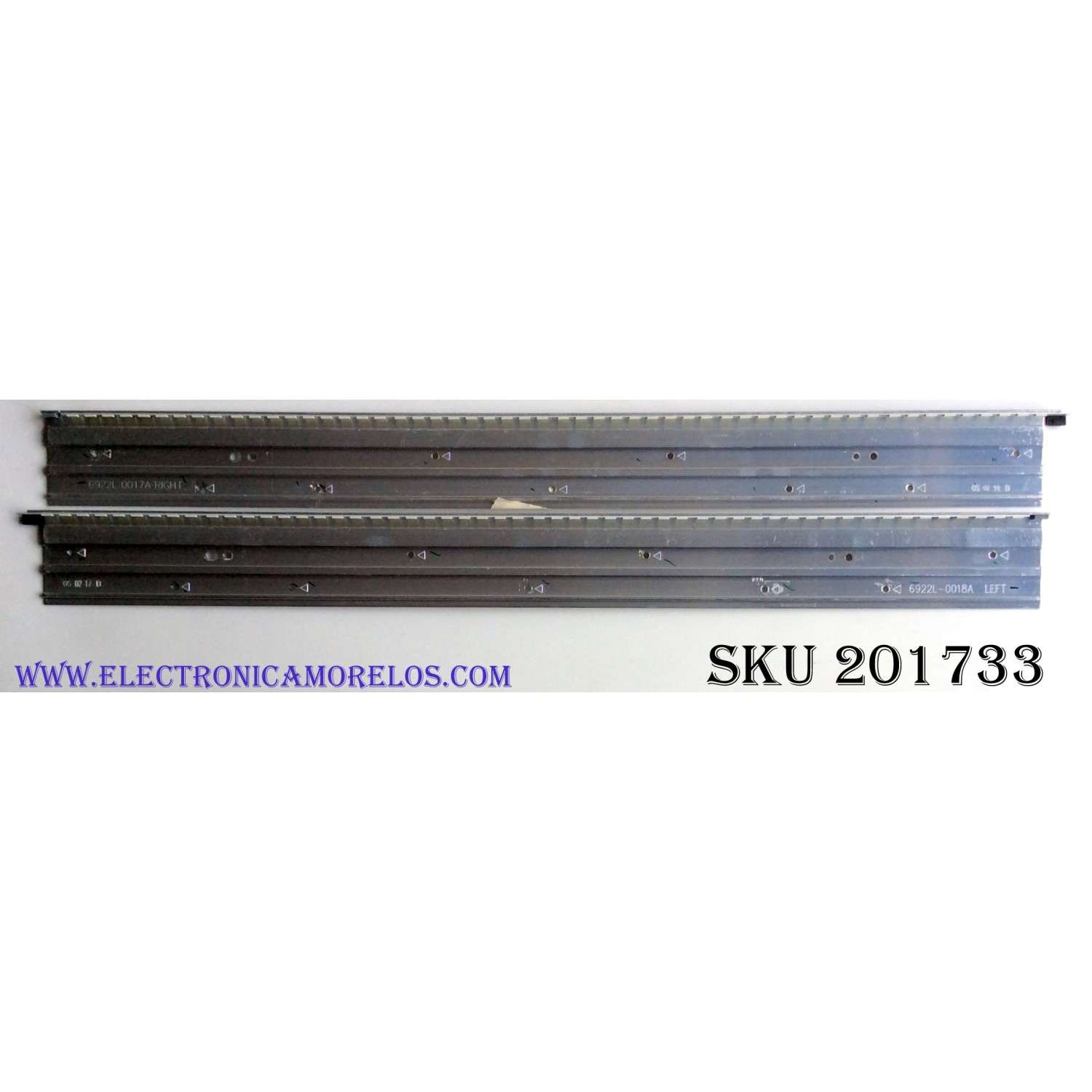 KIT DE LED'S PARA TV (2 PIEZAS) / VIZIO 6922L-0017A / 6922L-0018A / 6920L-0132C / 6920L-0132D / PANEL LC470EUD (SE)(F4) / MODELO M3D470KD