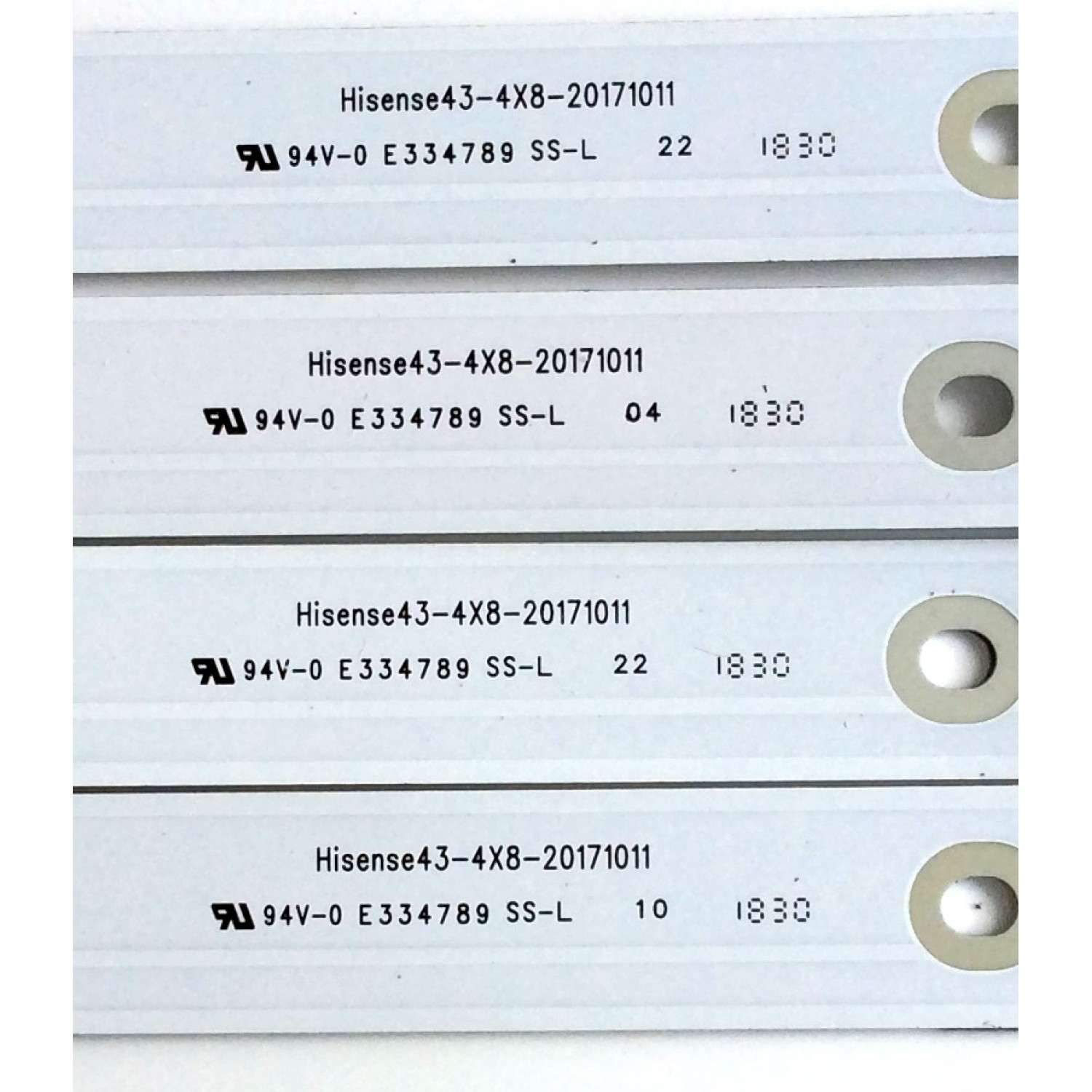 KIT DE LED'S PARA TV (4 PIEZAS) / HISENSE HISENSE43 1187919 / 08348 / E334789 SS-L / 4X8-20171011 / PANEL JHD425S1U51-L2\S0\GM\ROH / MODELO 43RGE - Imagen 2