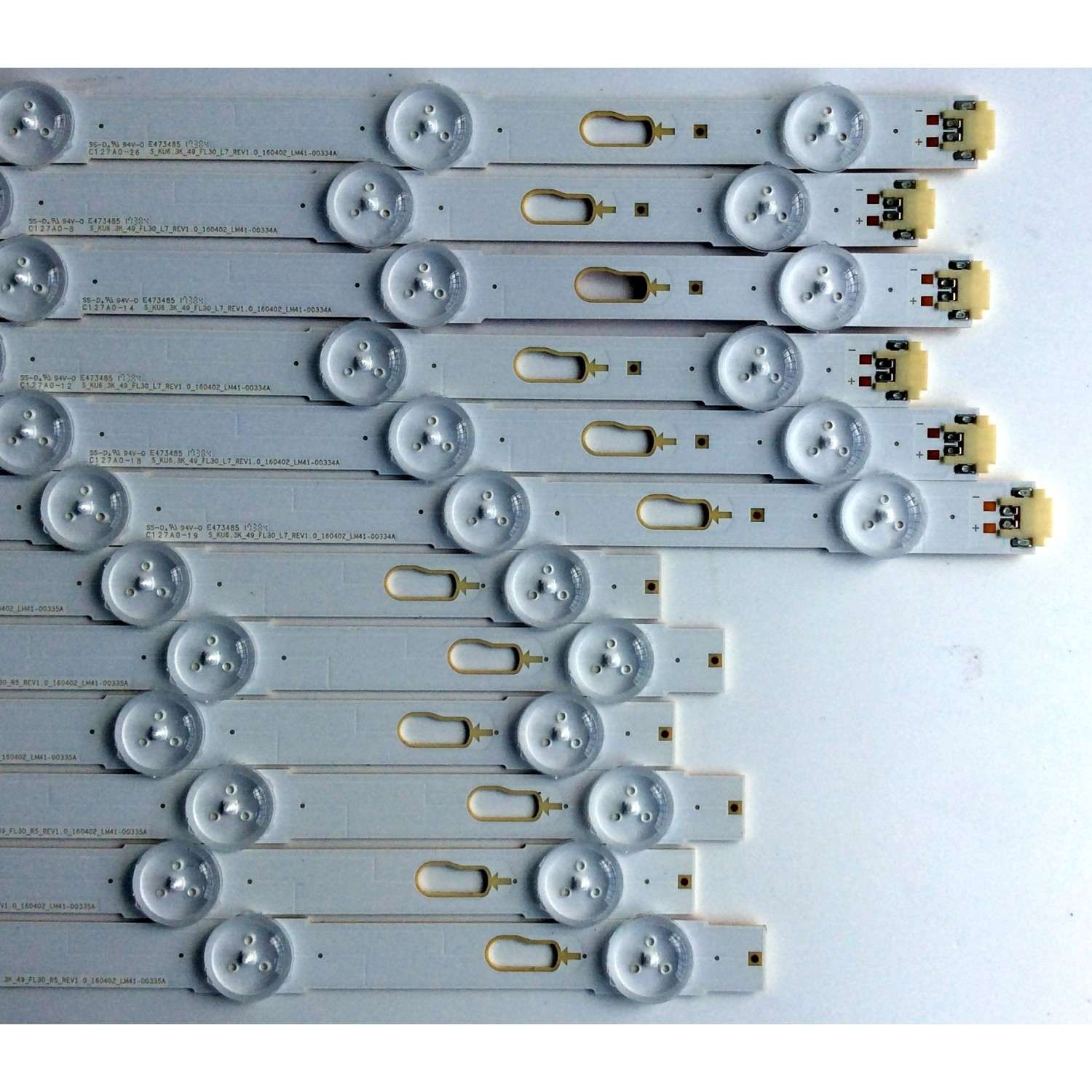 KIT DE LED'S PARA TV (12 PIEZAS) / SAMSUNG BN96-40632A / BN96-40633A / LM41-00335A / E473485 / PANELS CY-GM049HGLV8H / CY-WK049HGLV1V / CY-GM049HGLV2H / CY-WK049HGLV1H / MODELOS UN49KU6500 / UE49MU6300 / UA49KU7350 / MAS MODELOS EN DESCRIPCION - Imagen 6