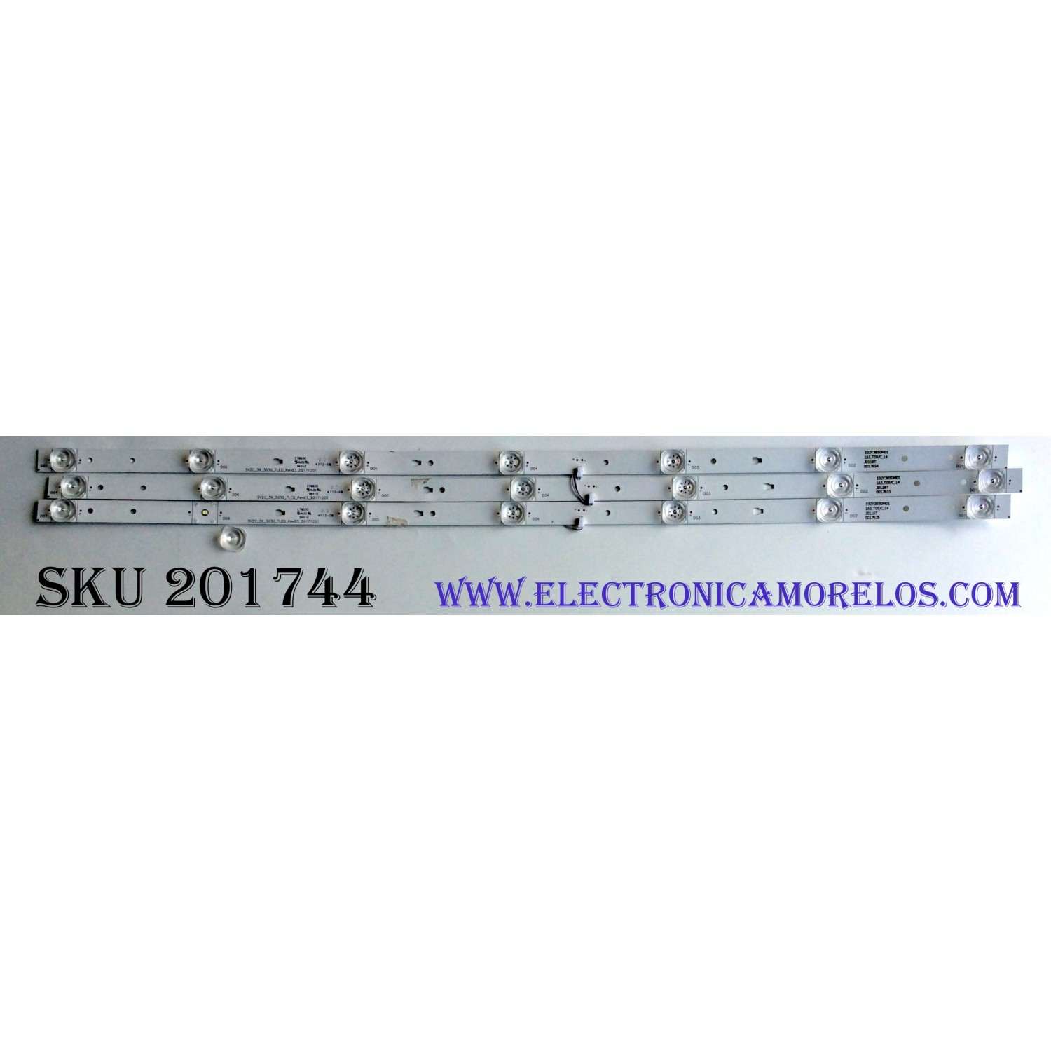 KIT DE LED'S PARA TV (3 PIEZAS) / INSIGNIA SVZC_39_3030_7LED_REV03_20171201 / E78030 / 532Y3850M01 / RUNTKD070 / MODELO NS-39D31DNA19