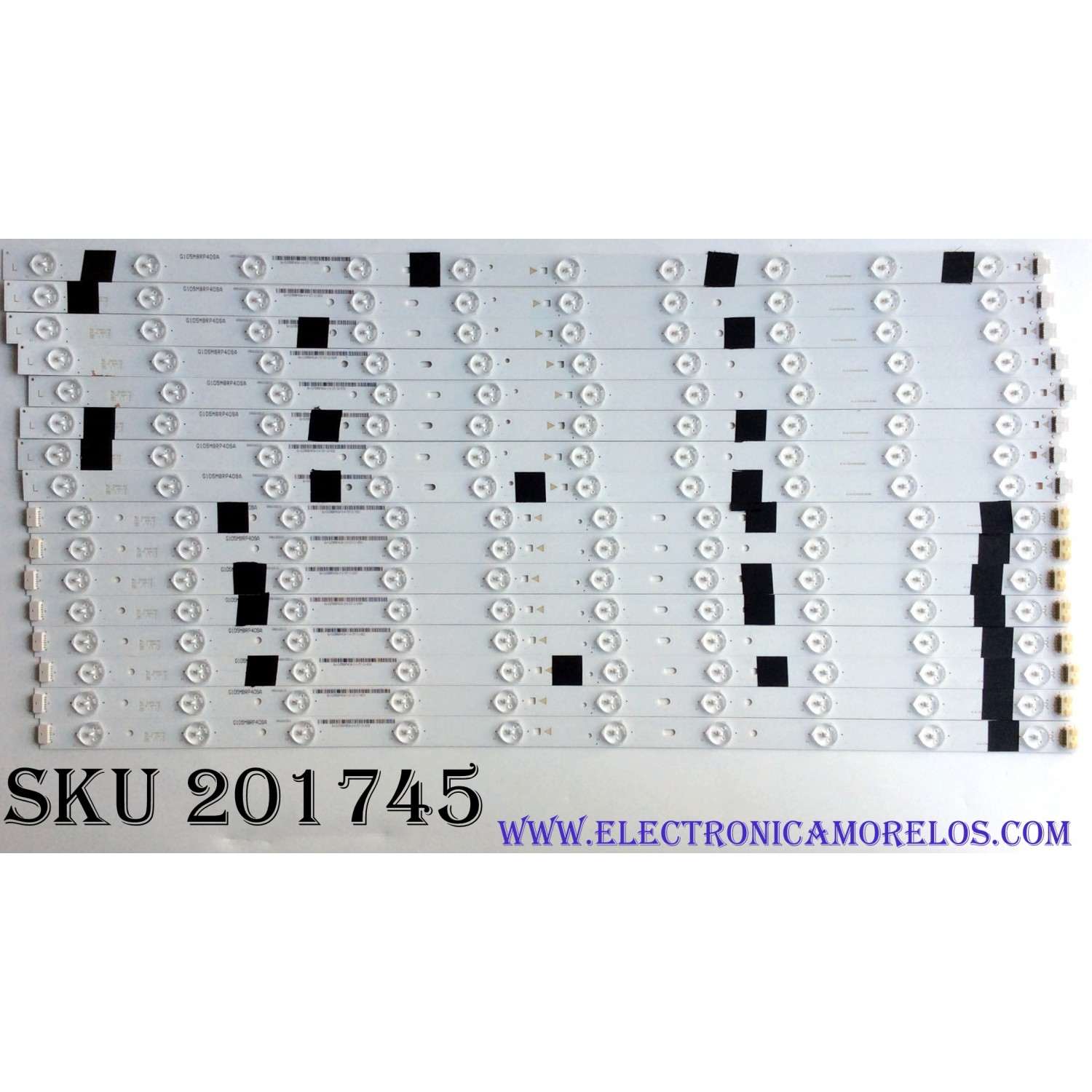 KIT DE LED'S PARA TV (16 PIEZAS) / SUNBRITE IC-A-VZAA65D854A / IC-A-VZAA65D854B / 0981010221I1 / 0981010221I2 / G105M8RP40SA / BY-G105M8RP40SA-2-6-157-I1-0022 / PANEL T650QVN06.0 / MODELO SB-6574UHD