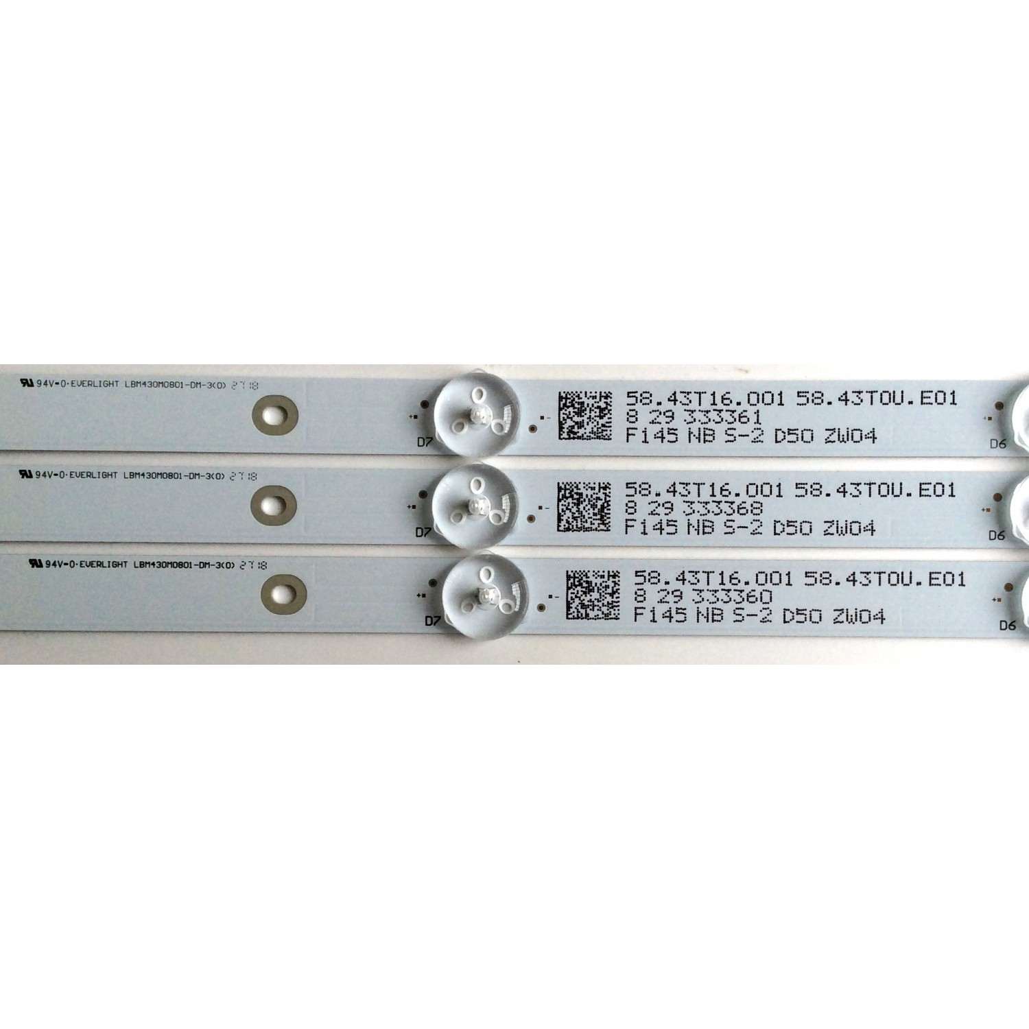 KIT DE LED'S PARA TV (3 PIEZAS) / SAMSUNG 58.43T16.001 / LBM430M0801-DM-3(0) / 58.43T0U.E01 / PANEL T430QN03.5 / MODELO UN43NU6900FXZA AZ02 - Imagen 3