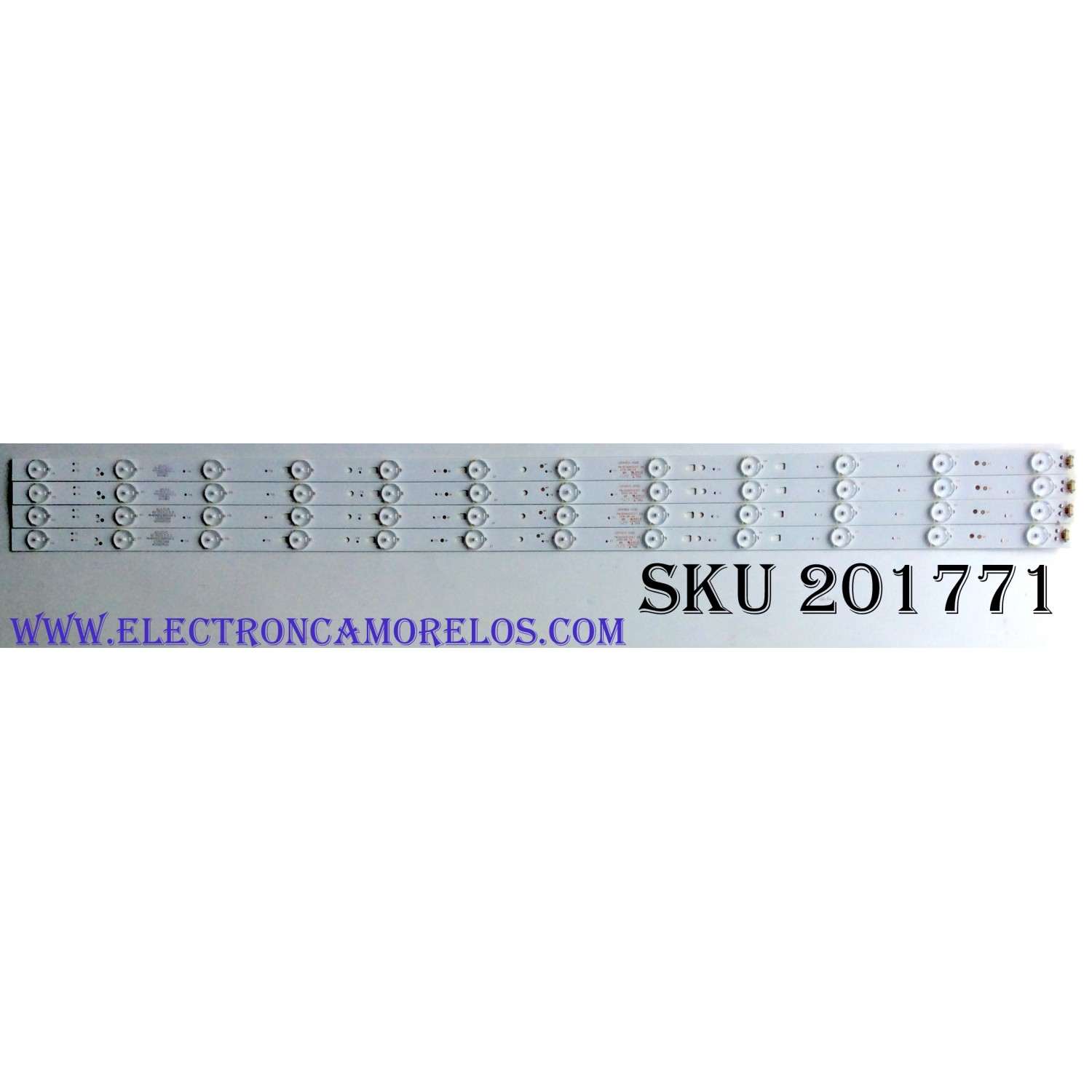 KIT DE LED'S PARA TV (4 PIEZAS) / ELEMENT 30340012207 / LED40D12-03-(B) / 48400001560010-2 / 30340012207  D5 / PANEL'S LSC400HN02 / LSC400HM10 / MODELO ELEFW408