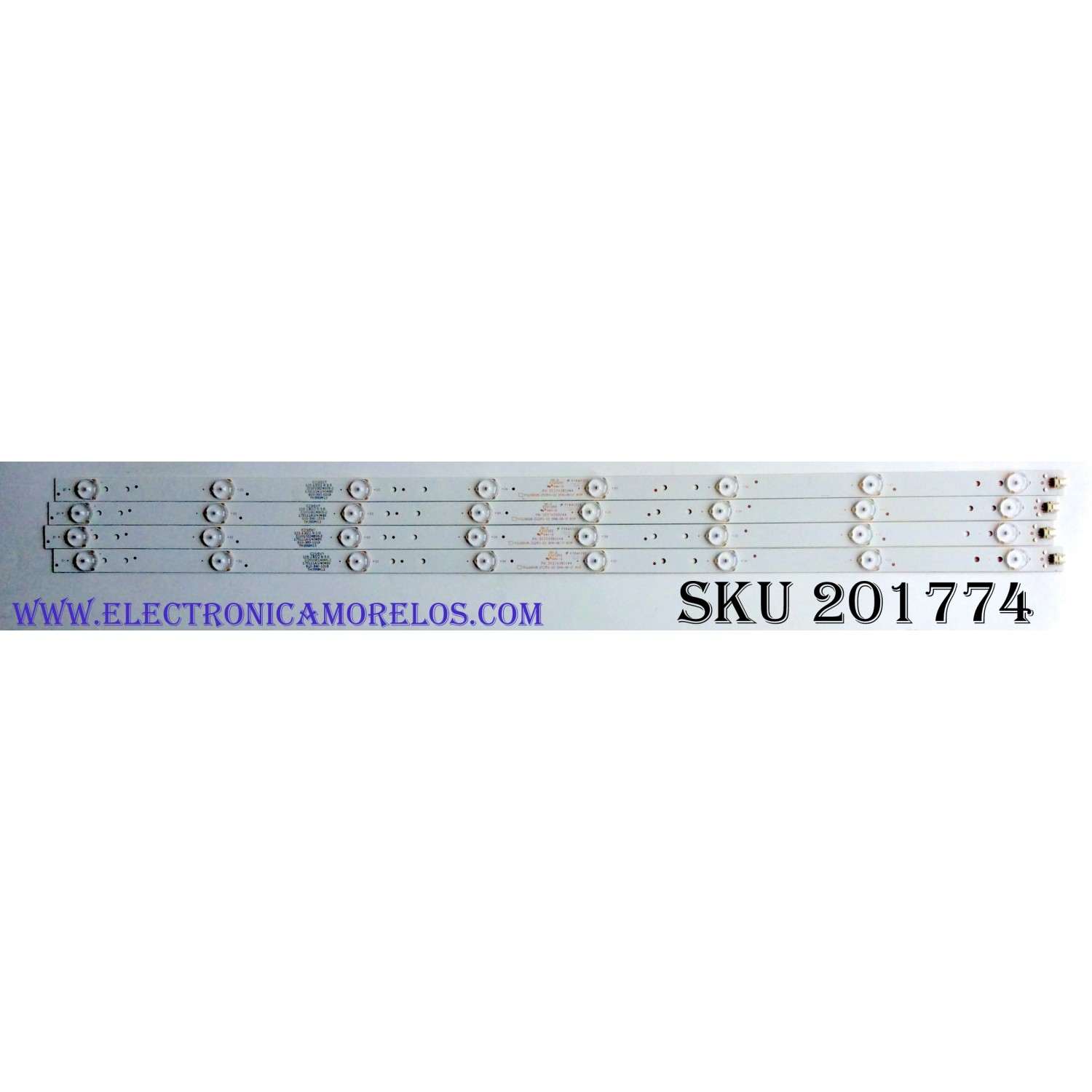 KIT DE LED'S PARA TV (4 PIEZAS) / ELEMENT 303TH390044 / 303TH390042 / PY64034 / E320262 / TFGJ39D08-ZC21FG-03 / 910-390-1019 / 910-390-1017 / TH390M13 / TH390M11 / PANEL'S T390-DXB-DLED / LC390TA2A MODELO ELEFW3916