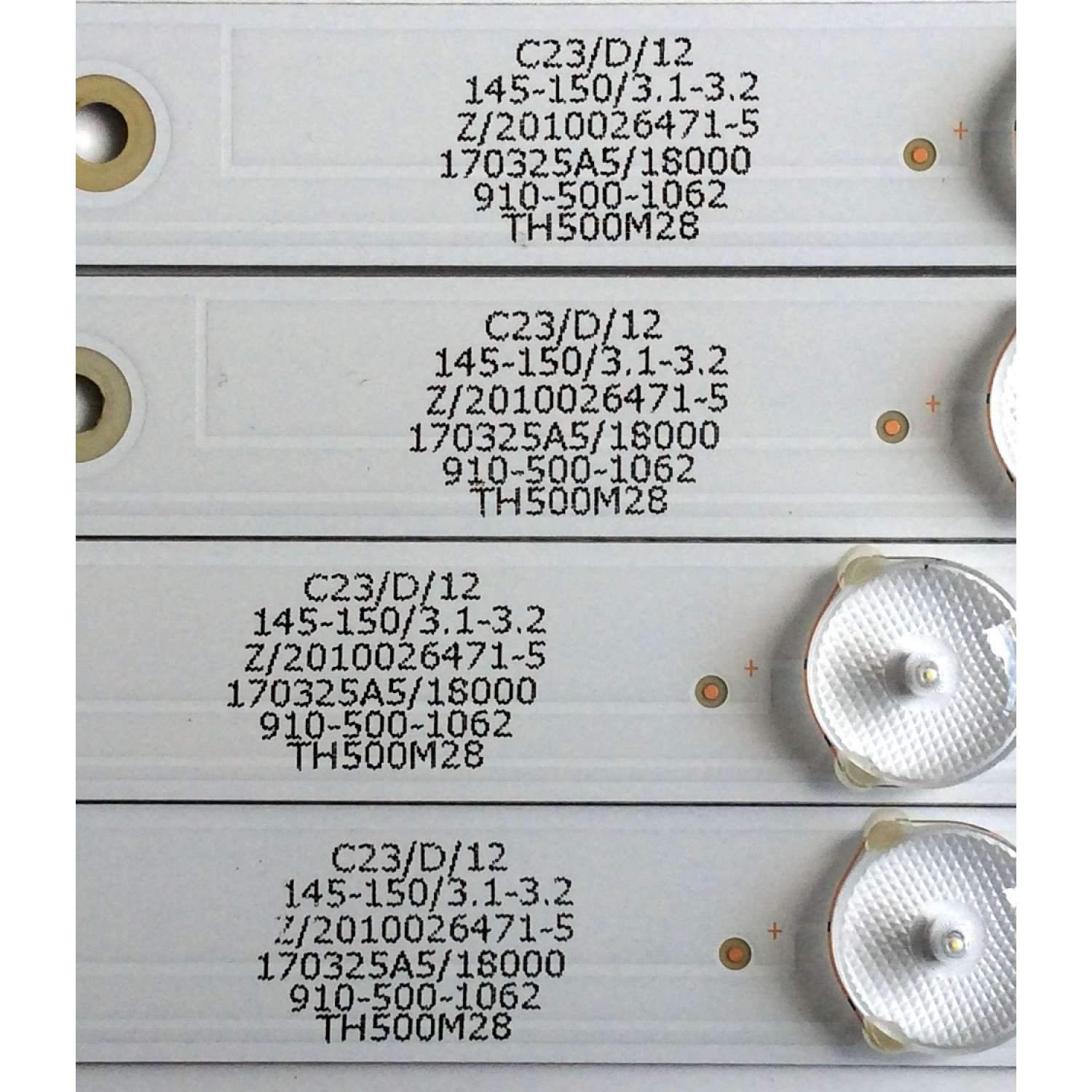 KIT DE LED'S PARA TV (4 PIEZAS) / ELEMENT 303TH500057 / TFMT50D09-ZC22AG-03 / 910-500-1062 / TH500M28 / PANEL V500HJ1-PE8 / MODELO  ELEFW 5017 - Imagen 4