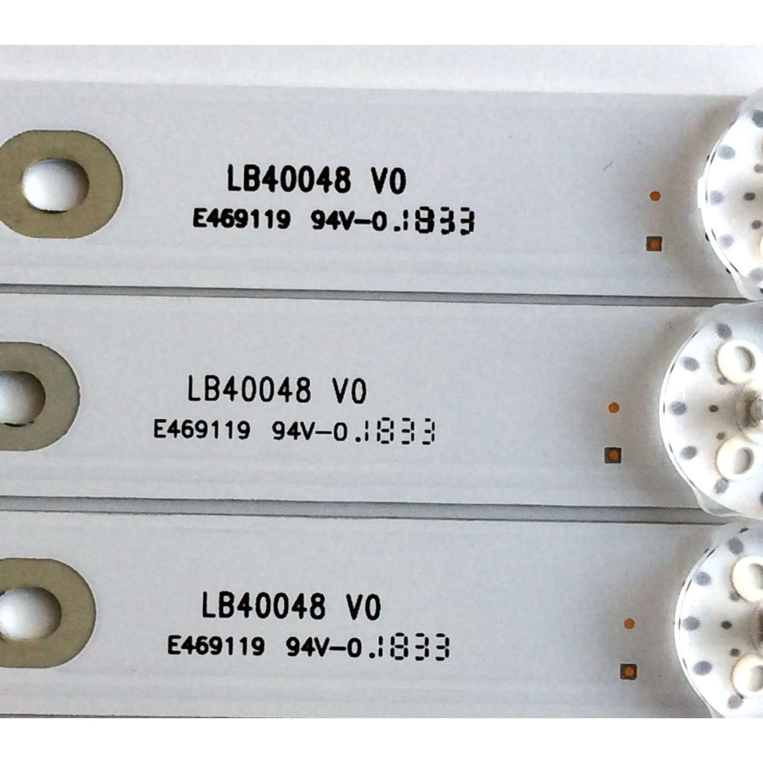 KIT DE LED'S PARA TV (3 PIEZAS) / SHARP LB40048 / LB40048 V0 / 1198259 / E469119 / HE40 / 897 / 6B37 / PANEL JHD400N2F31 / JHD400N2F31-TXL1QL / MODELO LC-40LB601U - Imagen 2