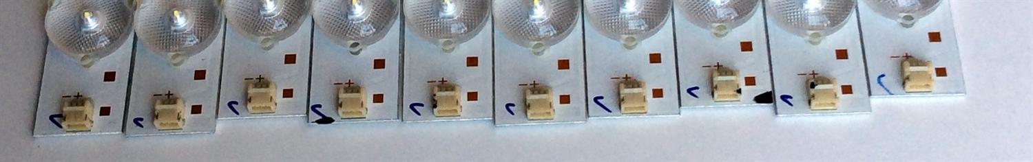 KIT DE LED'S PARA TV (10 PIEZAS) / PROSCAN 3BL-T5104102-11 / JS-LV23FD2D-0010 / E469119 / 2301050K700010 / PANEL TPT500DK-QS1 REV: SC1E / MODELO PLDED5035A-UHD A1504 - Imagen 2