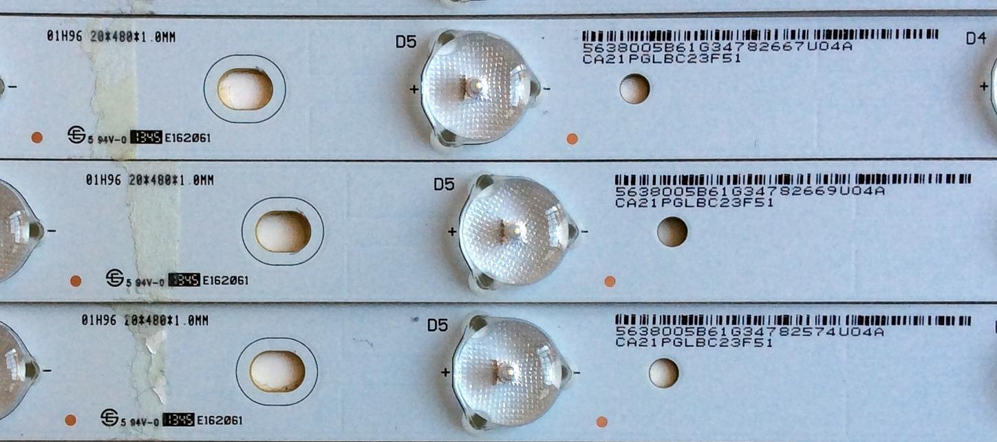 KIT DE LED'S PARA TV (12 PIEZAS) / HISENSE 1179736 / SVH550AQ0 / PC64438 / E320262 / SVH550AQ0_Rev00_RJW1_7LEDX10_161108 / PANEL HD550K3U52\S6\GM\CKD\ROH / MODELO 55H60 - Imagen 2