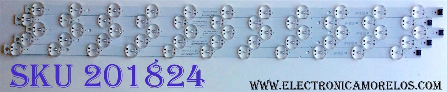 KIT DE LED'S PARA TV (5 PIEZAS) / LG SSC_TRIDENT_75UK65_S / 75UK62&amp;65 / SVL750A24 / 171201 / SSC_75UK62&amp;65_11LED_SVL750A24_REV1.0_171201 / E469119 / PANEL NC750DQE-AAGR1 / MODELOS 75UK6570PUB / 75UK6570PUB.BUSWLOR / 8H1L0029