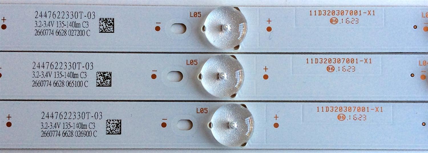 KIT DE LED'S PARA TV (3 PIEZAS) / ELEMENT 11D320307001-X1 / 2447622330T-03 / 2660774 / PANEL HV320WHB-NB1 / BOEI320WX1-01 MODELOS ELEFW328 J6B6M / ELEFW328 LE32GJL4-B3 - Imagen 2